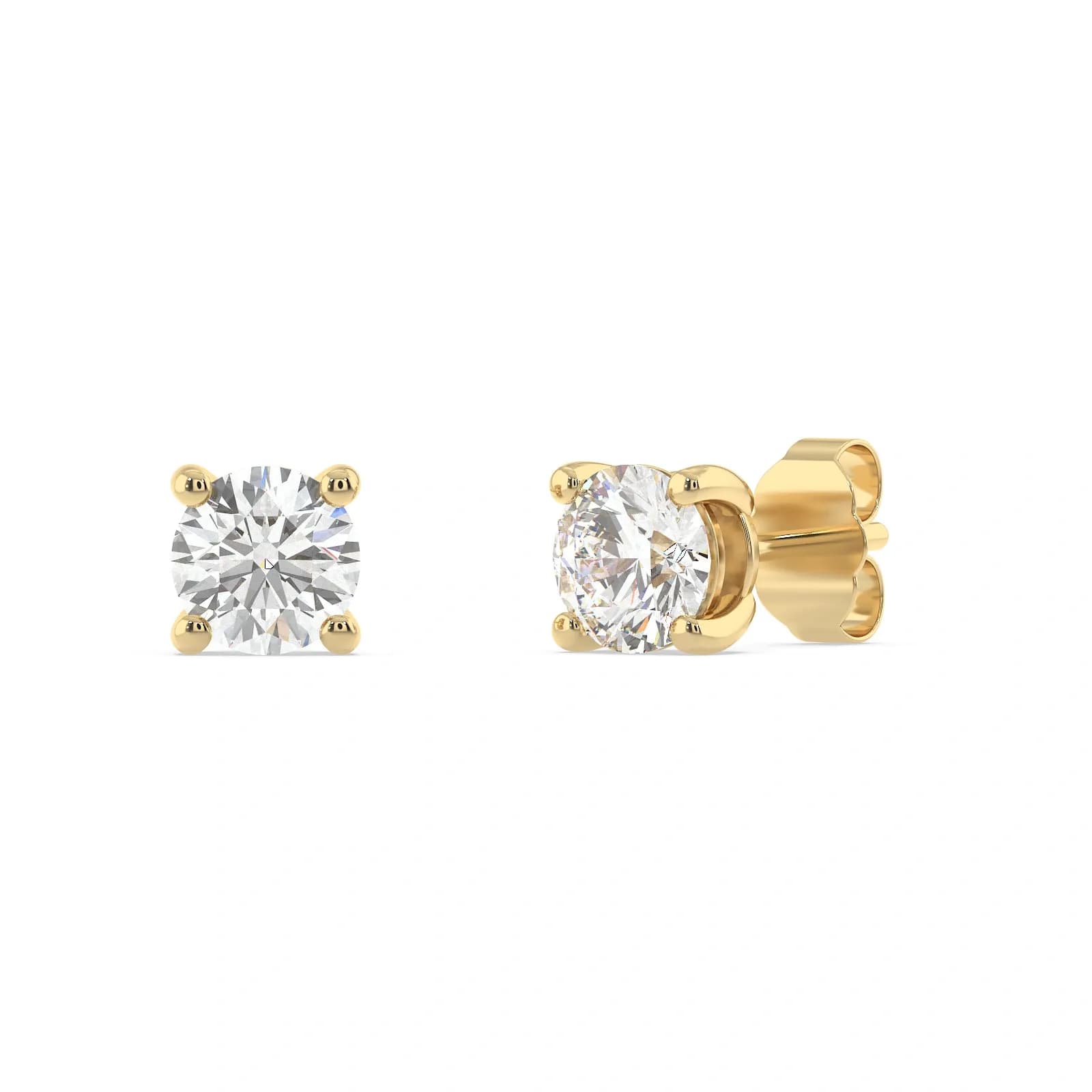 9K Guldörhängen studs, rund CZ - 5 mm