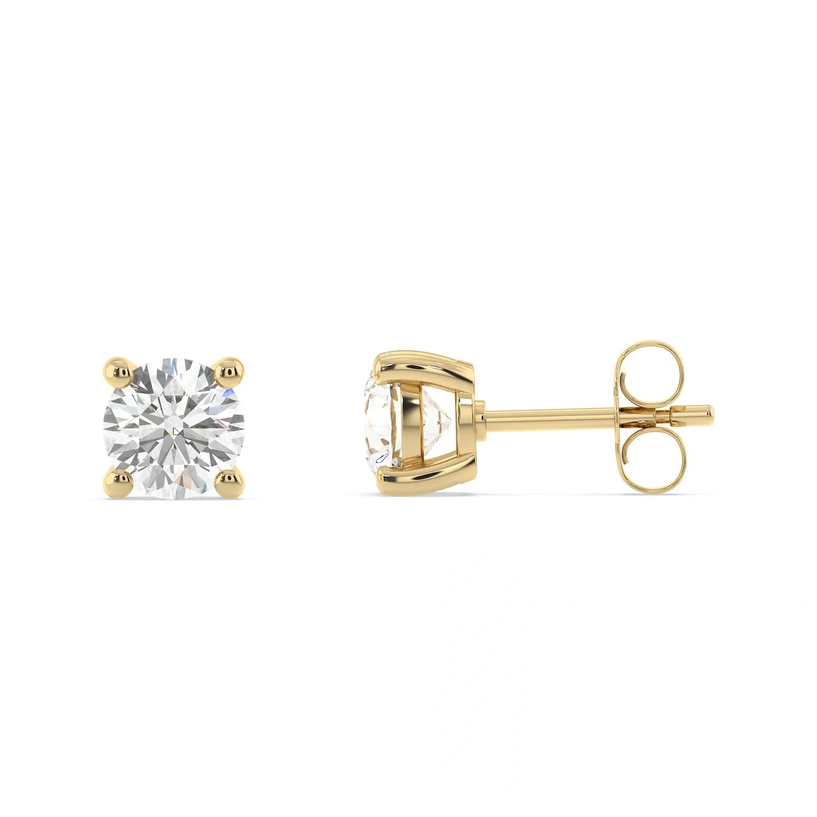 9K Guldörhängen studs, rund CZ - 5 mm 2
