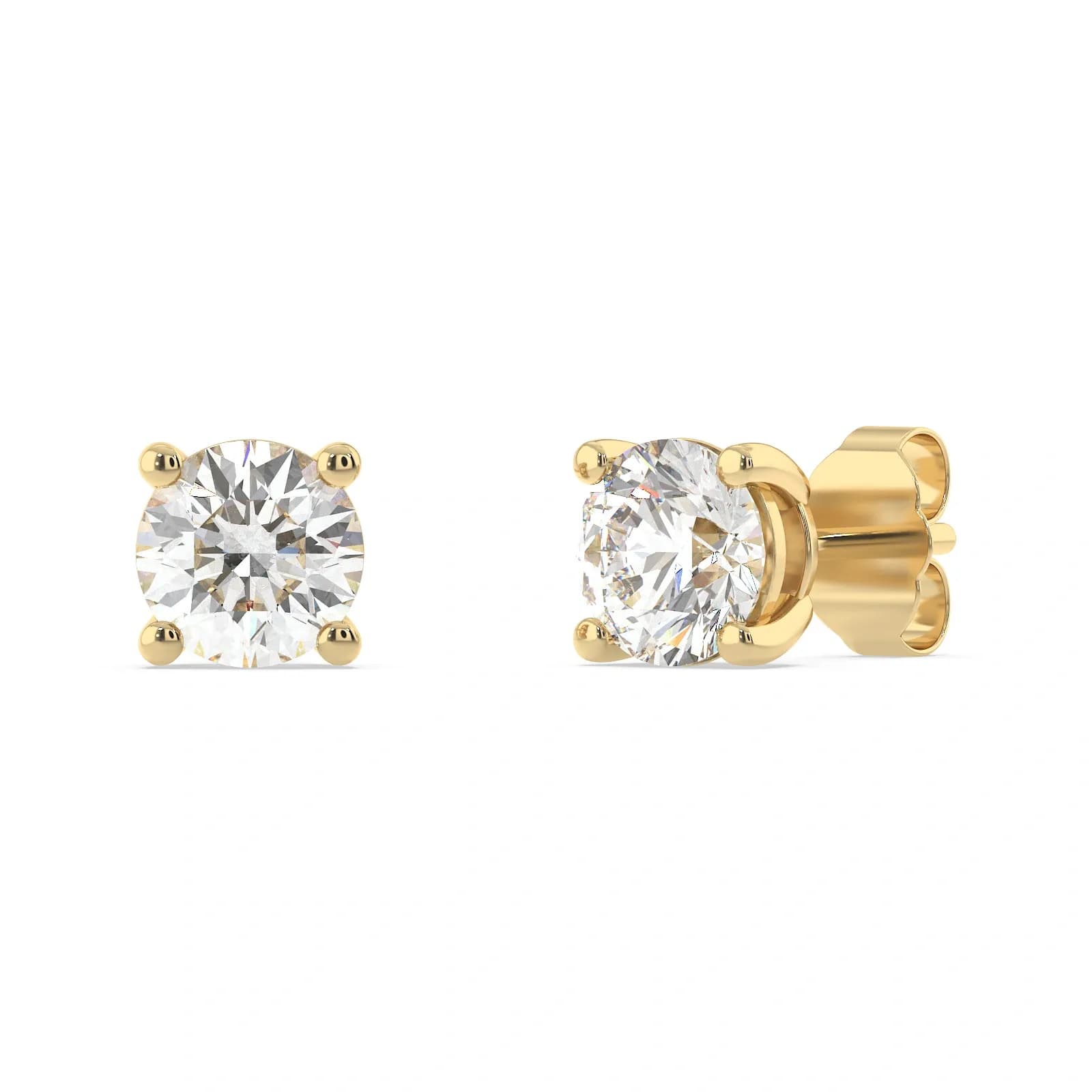 9K Guldörhängen studs, rund CZ - 6 mm