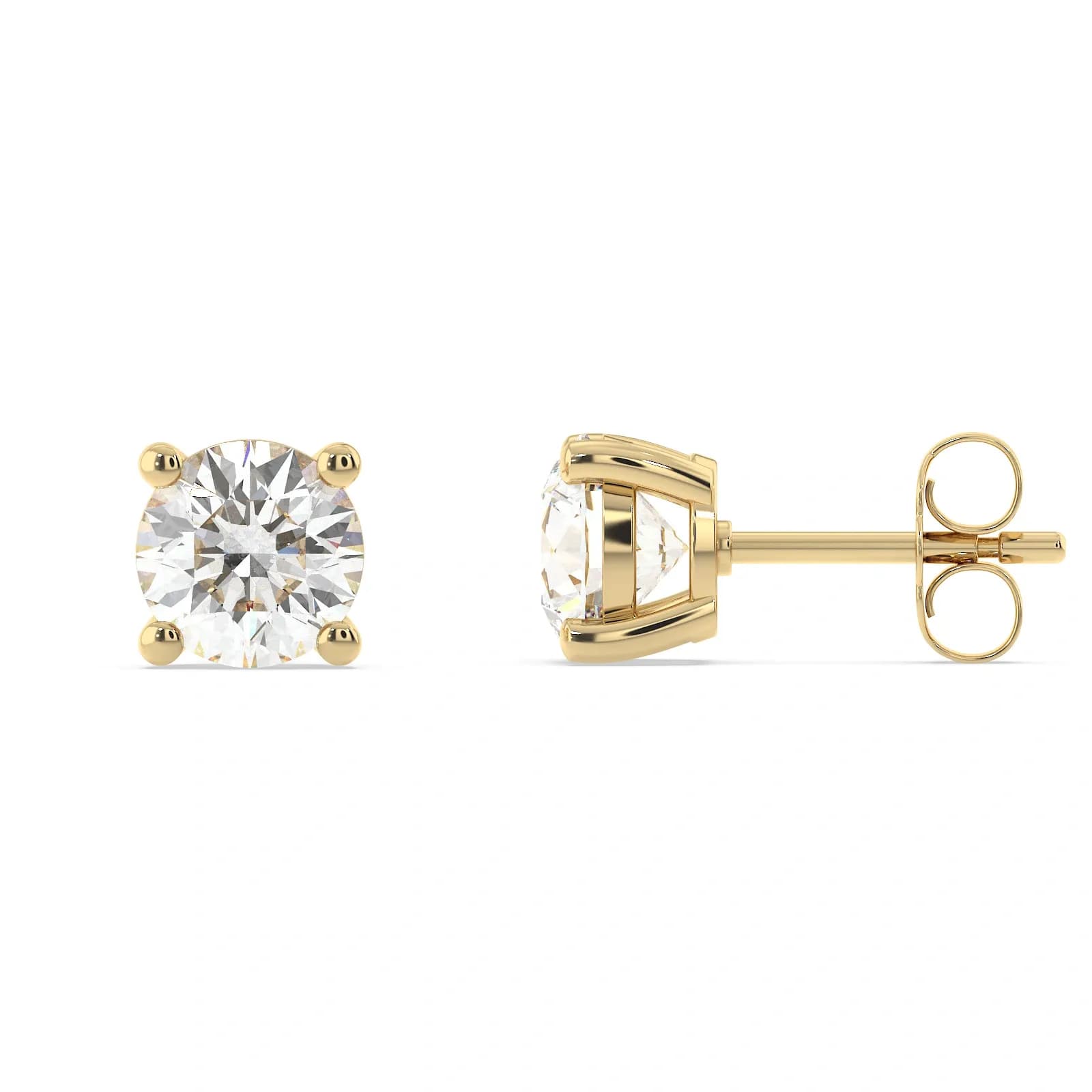 9K Guldörhängen studs, rund CZ - 6 mm 2