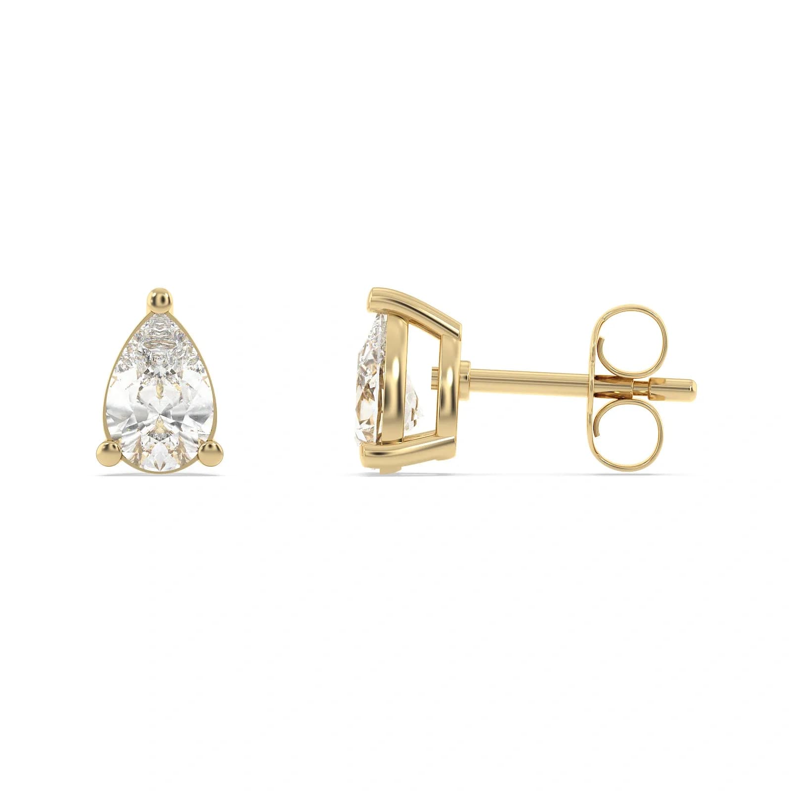 9K Guldörhängen studs, droppformad CZ - 6,25x4,1 mm 2