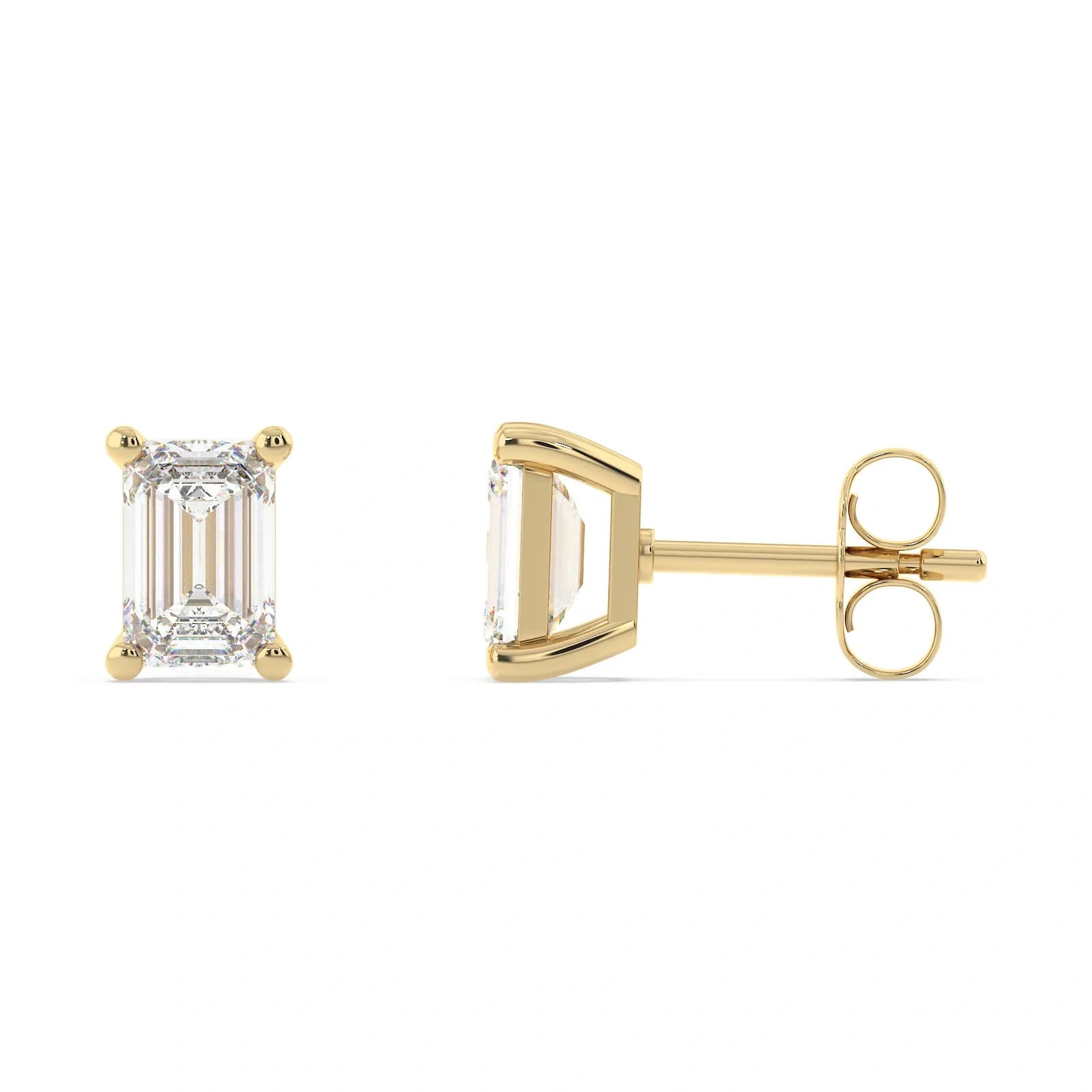 9K Guldörhängen studs, smaragdslipad CZ - 5,8x4,3 mm 2