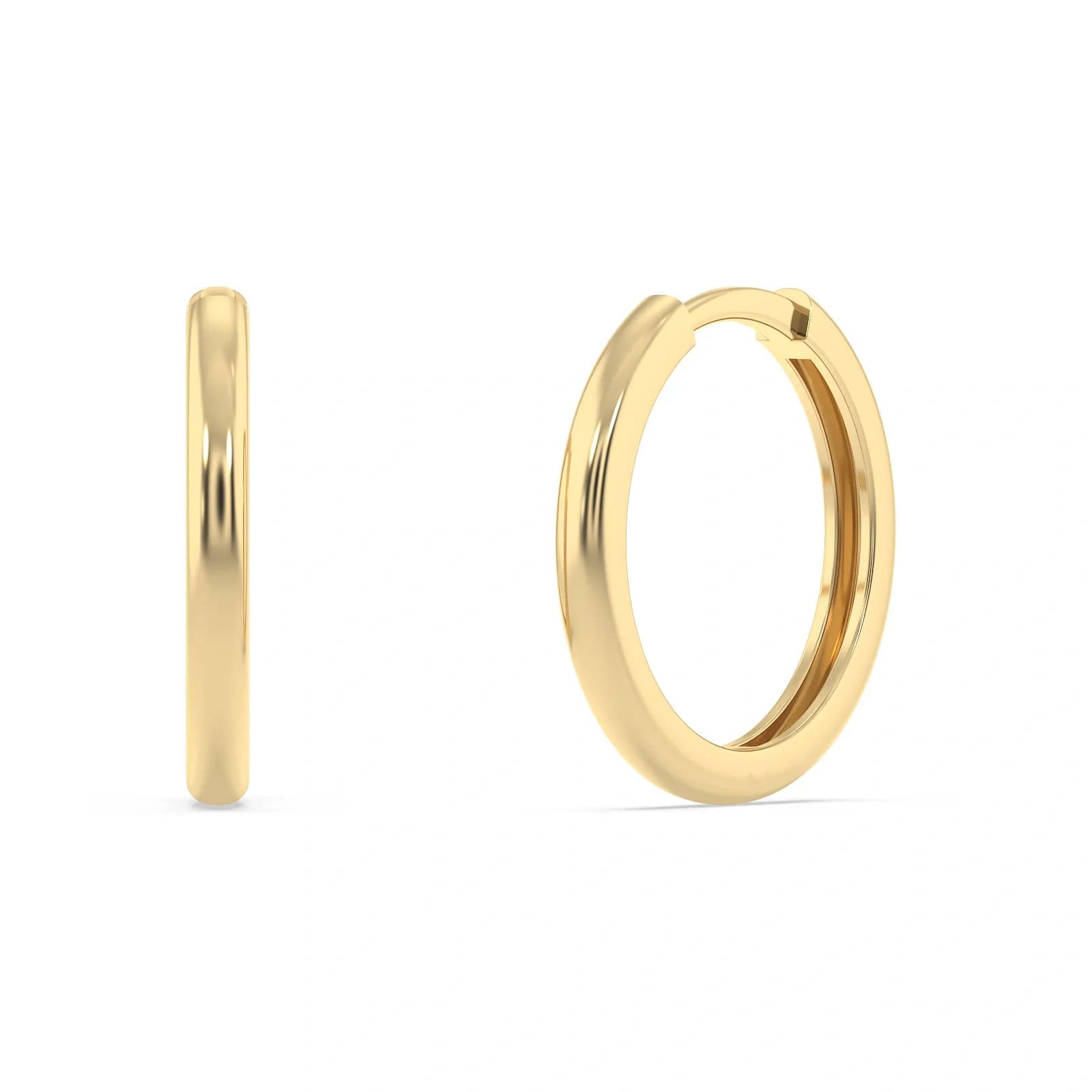 9K Guldörhängen creoler, slät - 15 mm
