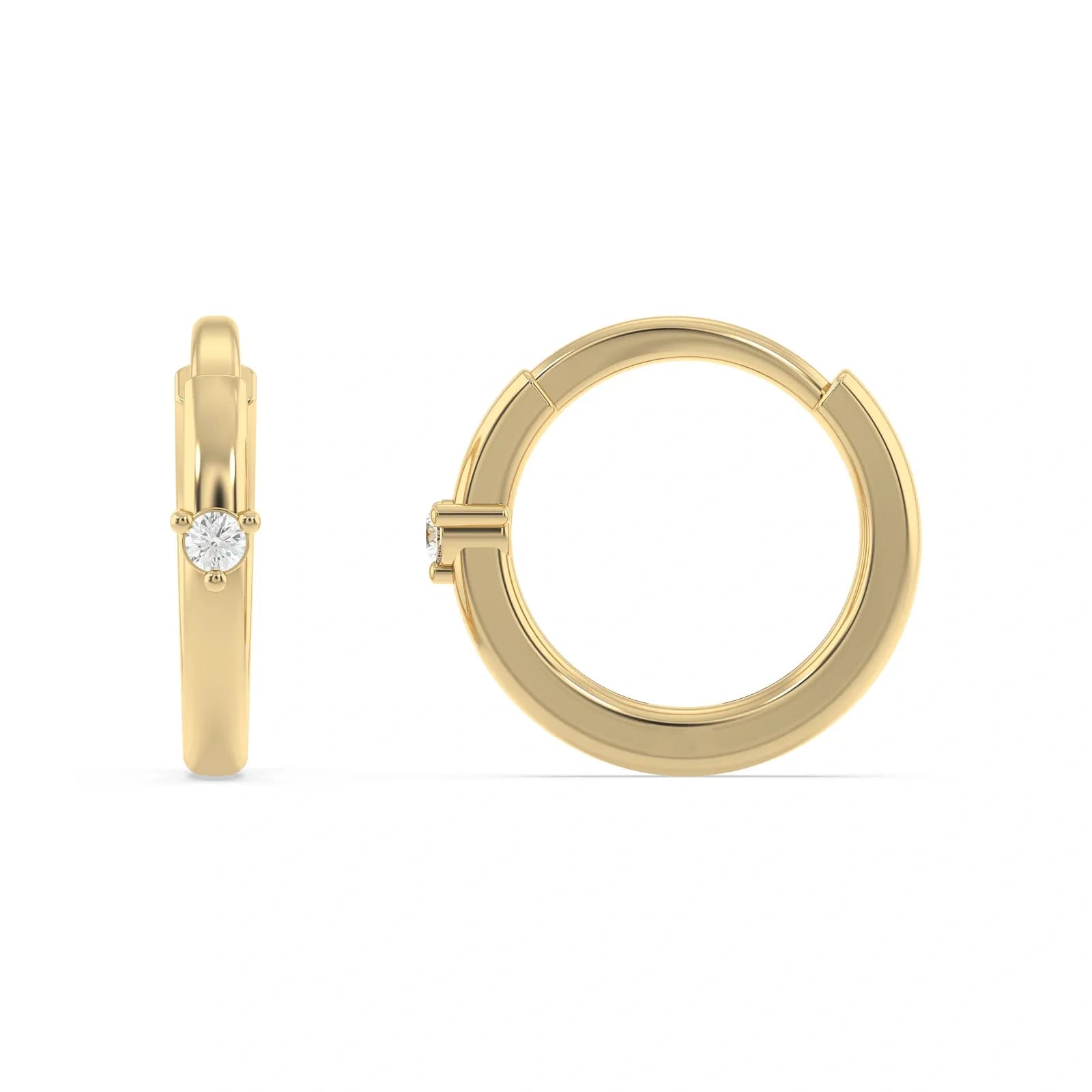 9K Guldörhängen creoler med zirkon – 8 mm 2
