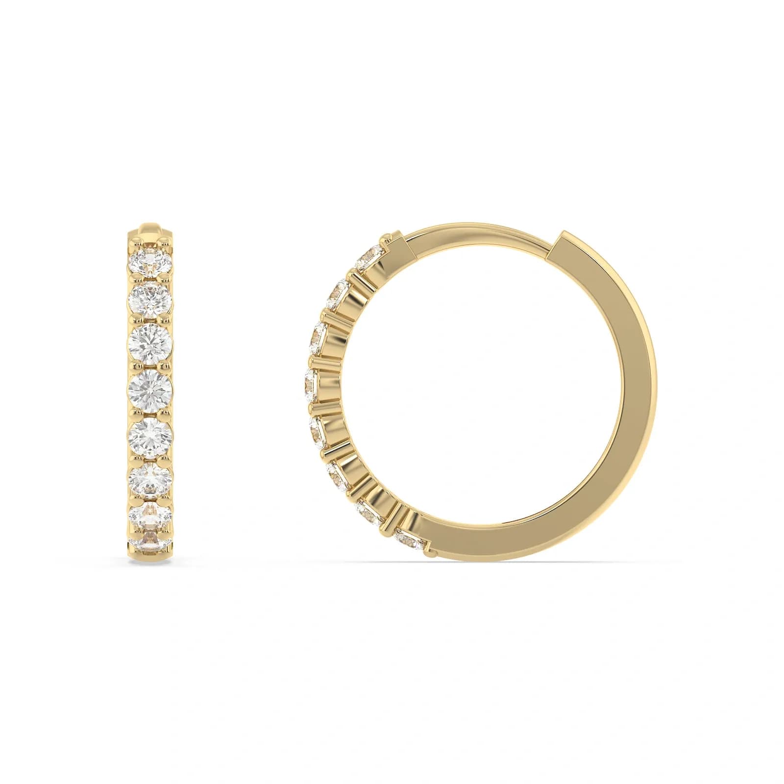 9K Guldörhängen creoler, cubic zirkonia - 12 mm 2
