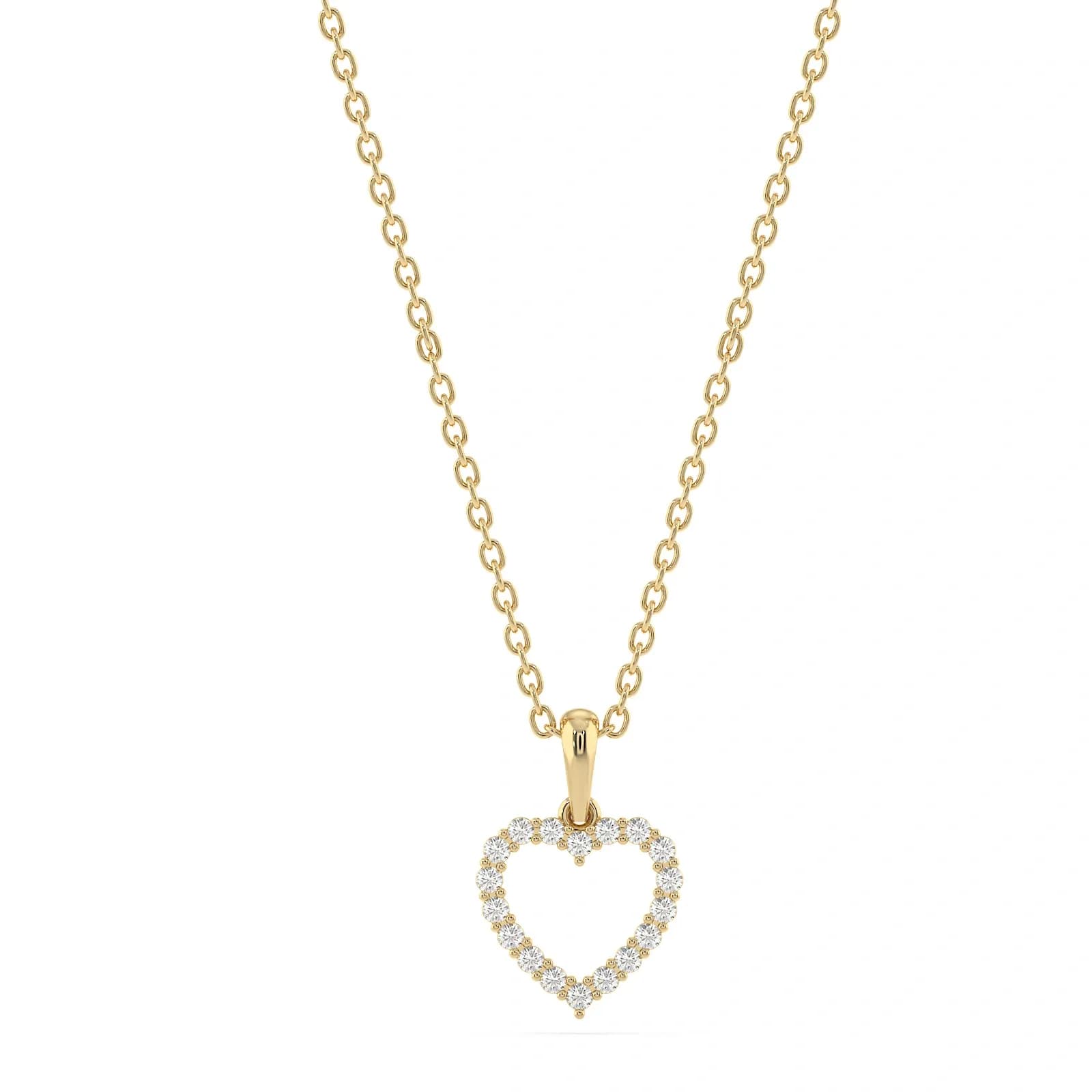 9K Gold HÄNG Heart Open CZ