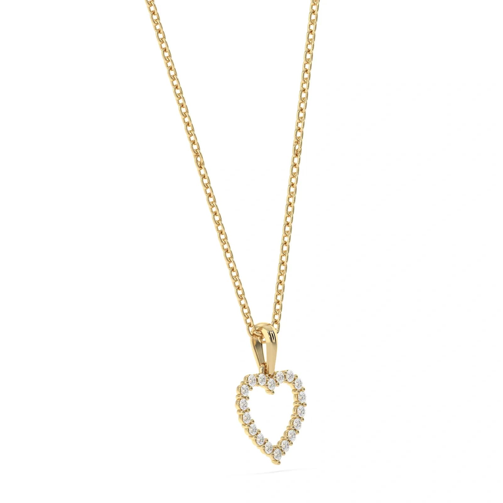 9K Gold HÄNG Heart Open CZ 2