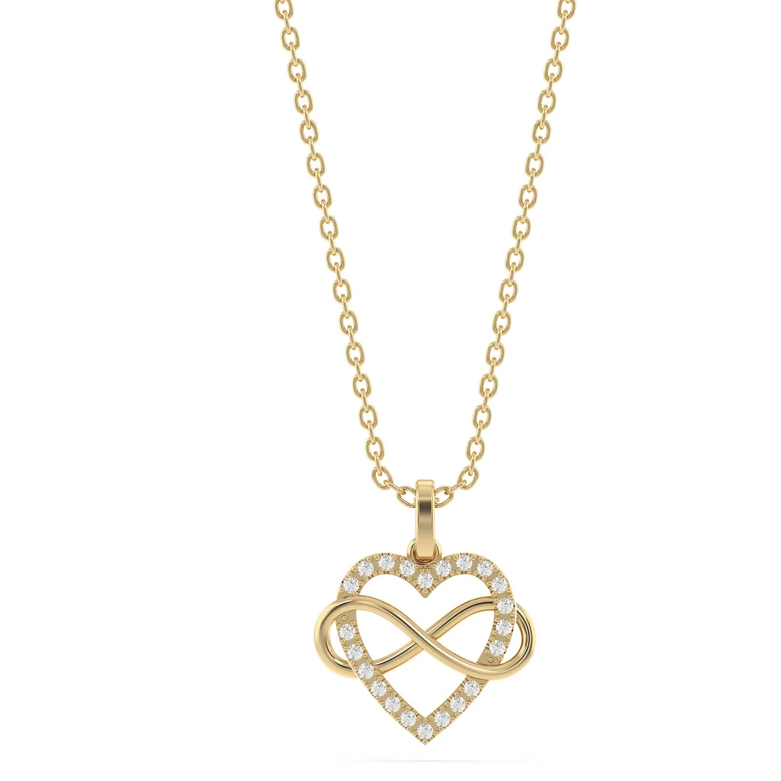 9K Gold HÄNG Heart/Infinity CZ