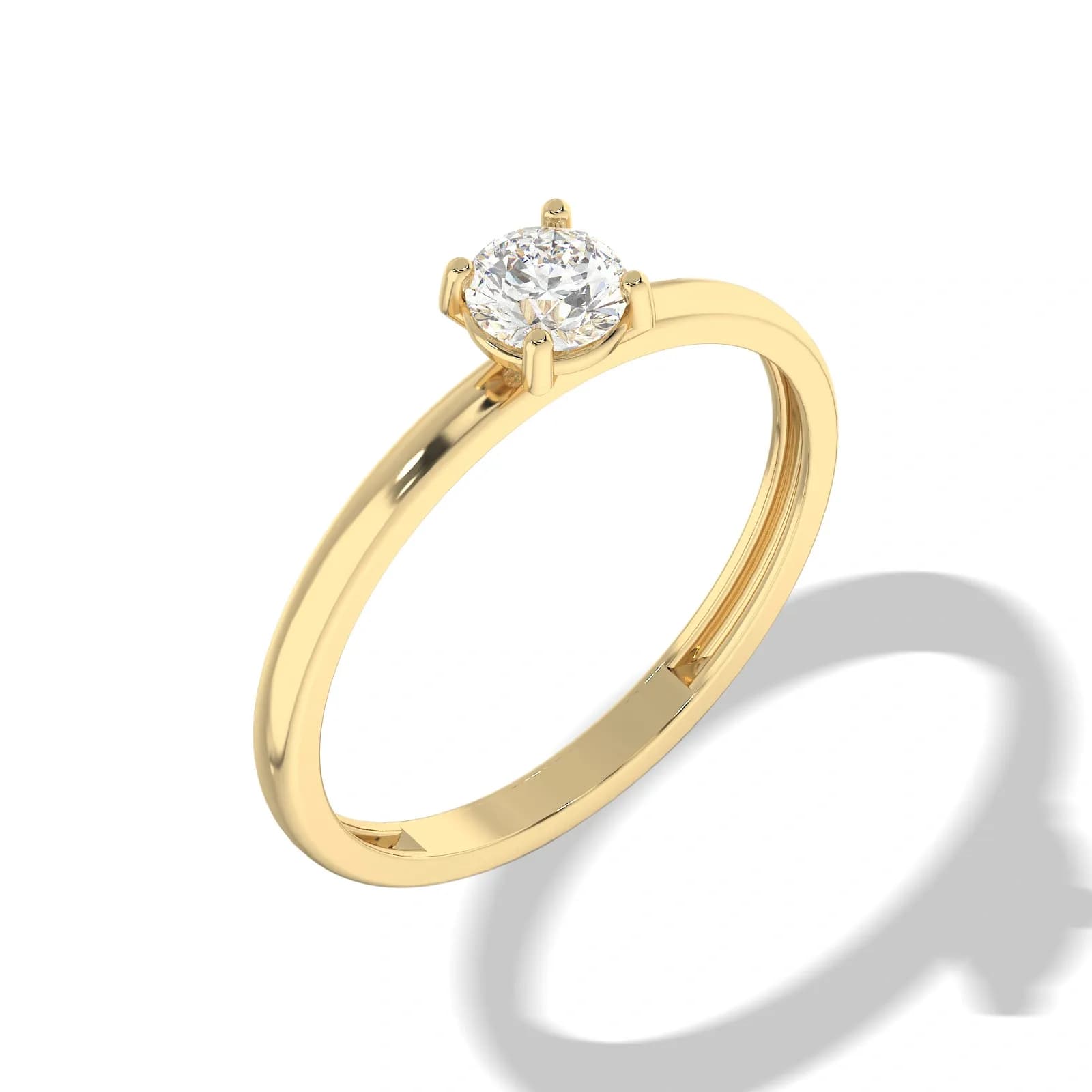 9K Guldring solitär, cubic zirkonia 0,5 ct