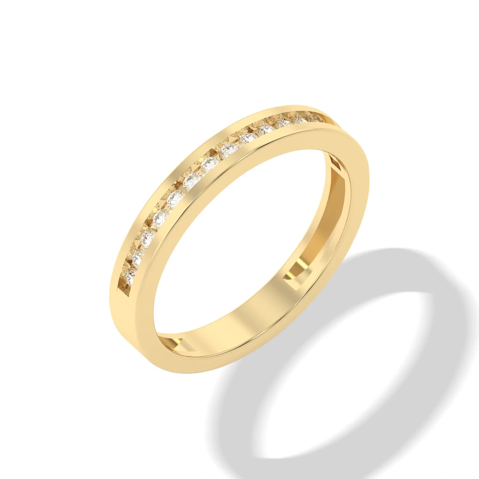 9K Guldring allians, kanalfattad cubic zirkonia