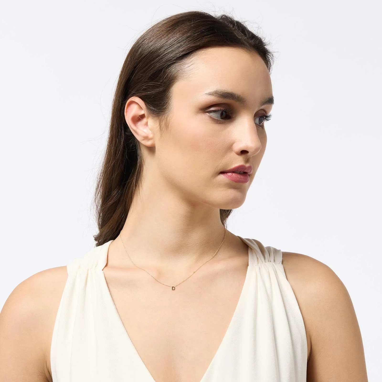 Halsband 9k guld - bokstav D, 43cm 3