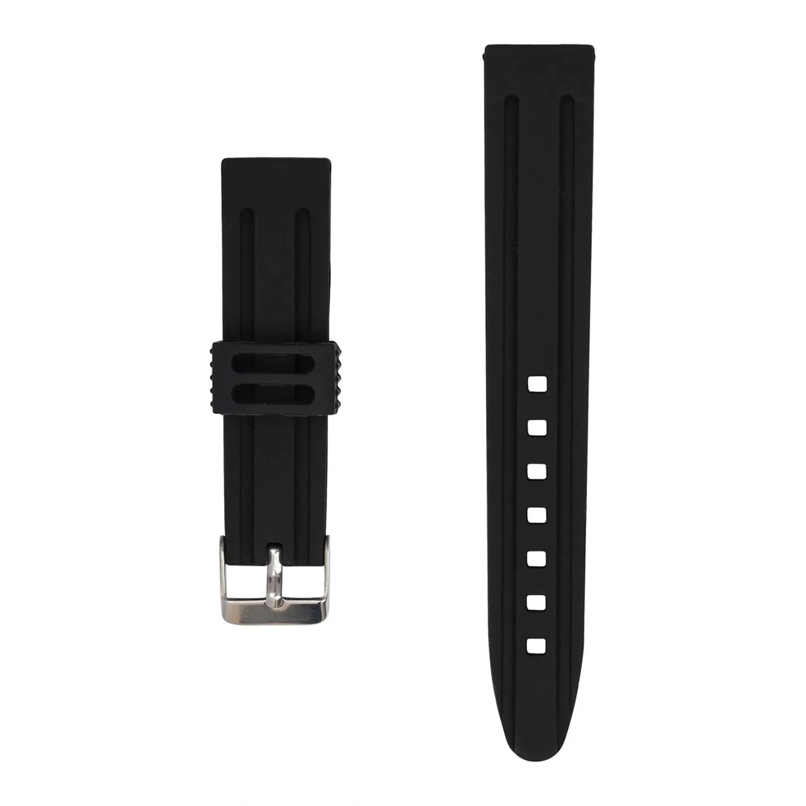 Klockarmband 22 mm - svart gummi