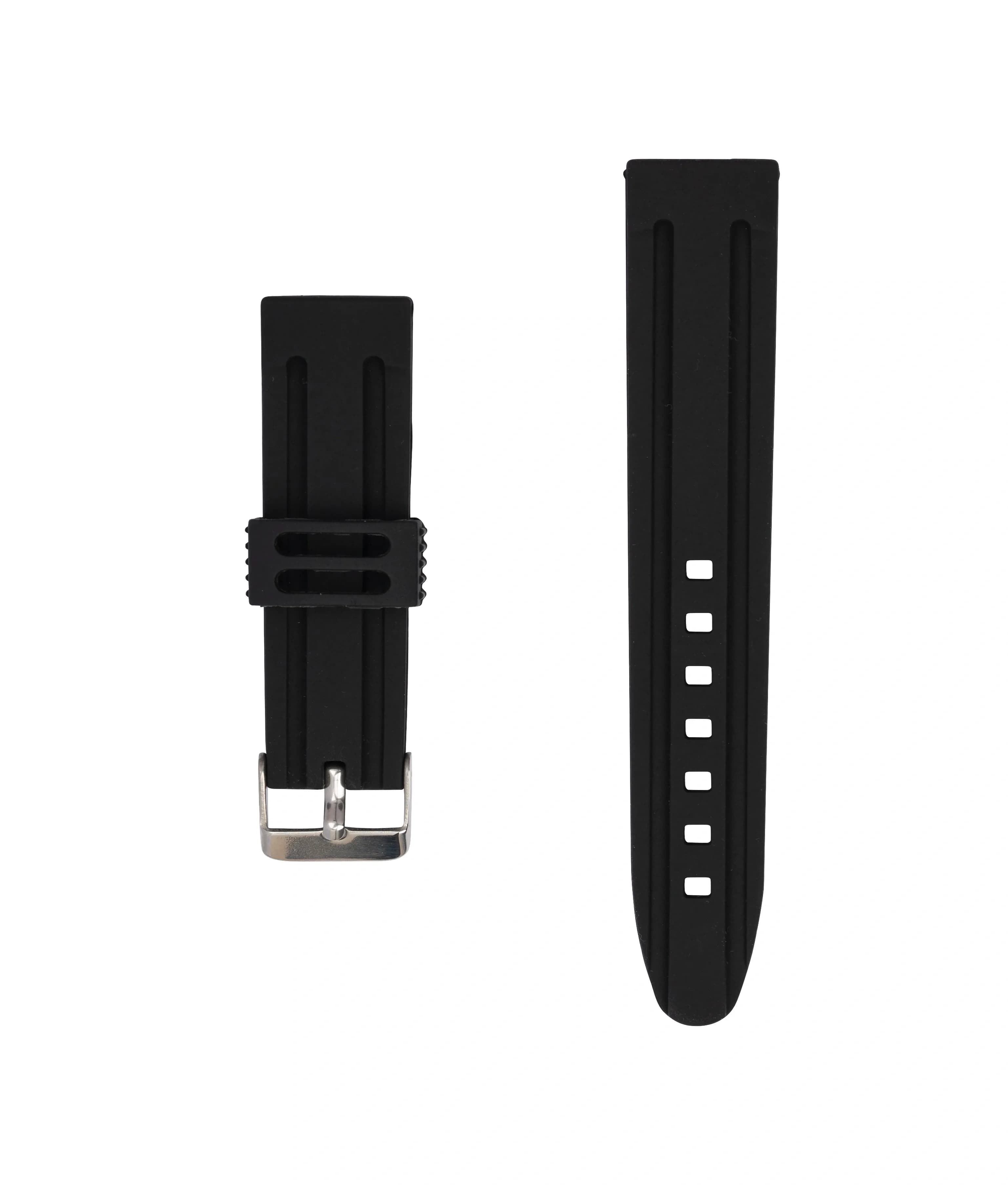 Klockarmband 24 mm - svart gummi