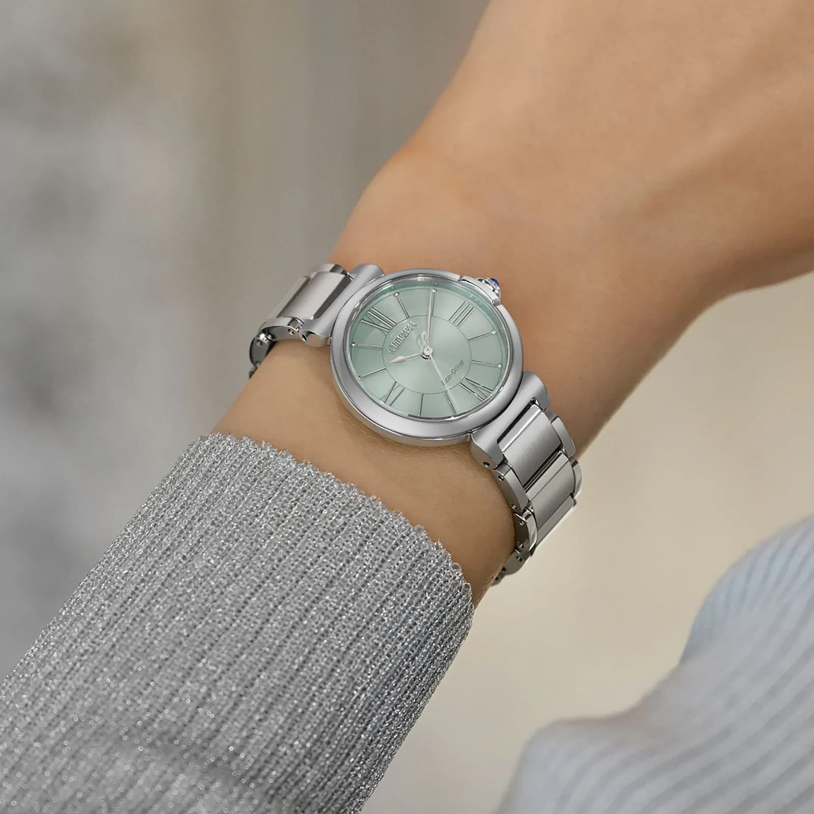 Citizen Eco-Drive Blå/Silver, Stållänk - EM1070-83L 8
