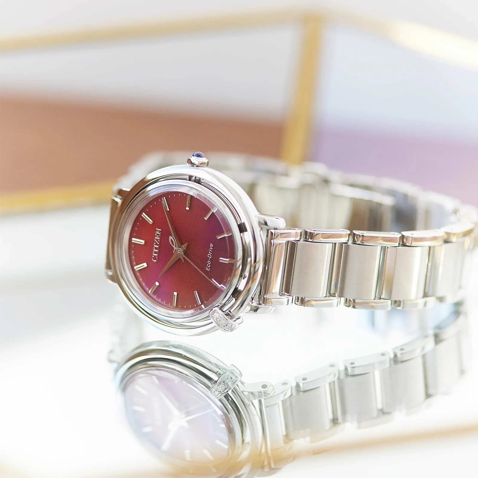 Citizen L Arcly Eco-Drive damklocka stål/röd - EM1090-78X 9