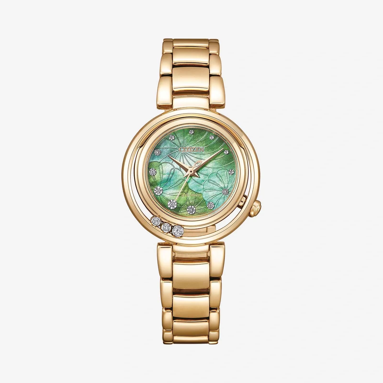 Citizen L Arcly Eco-Drive damklocka guld/grön - EM1113-82Y 1