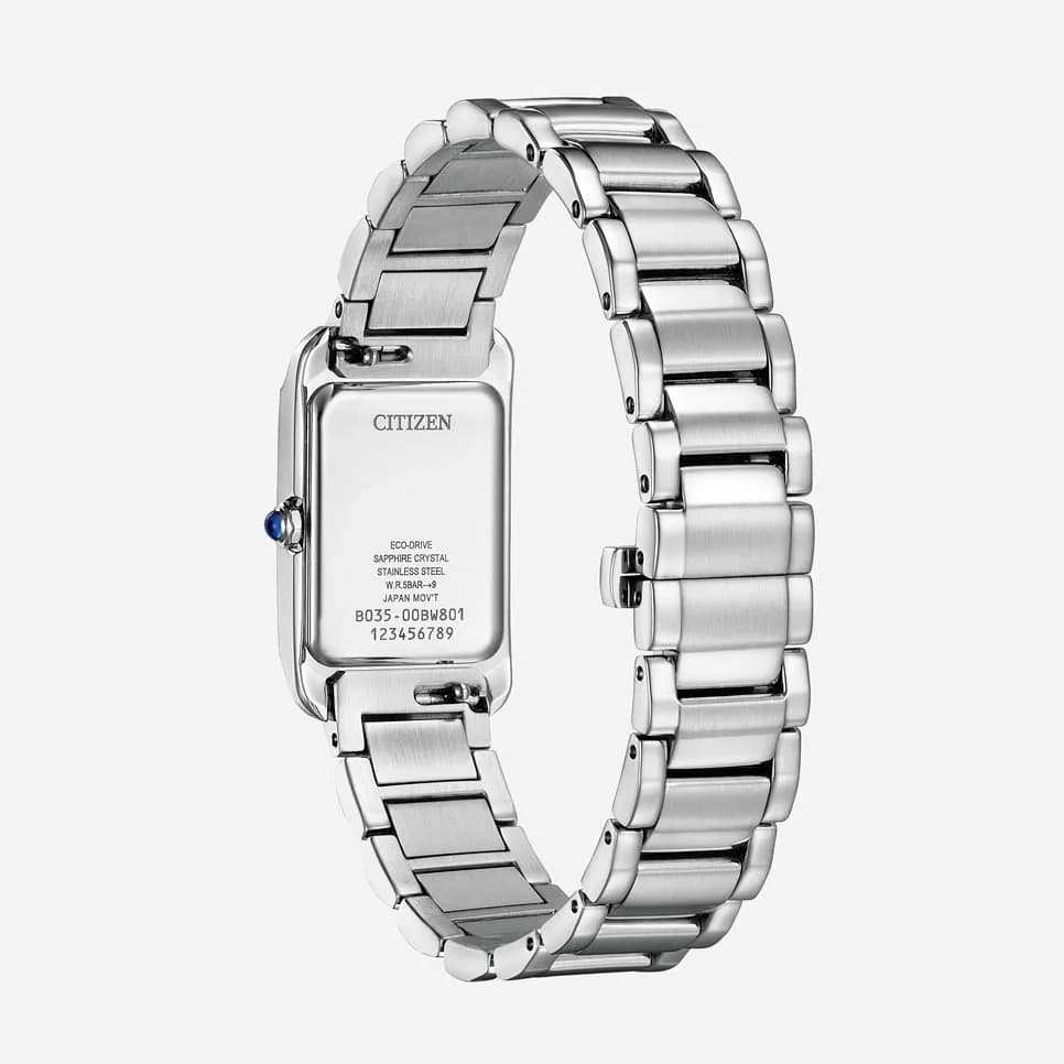 Citizen Eco-Drive L, metallband silver/vit - 19 mm 2