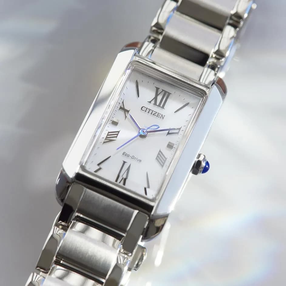 Citizen Eco-Drive L, metallband silver/vit - 19 mm 5