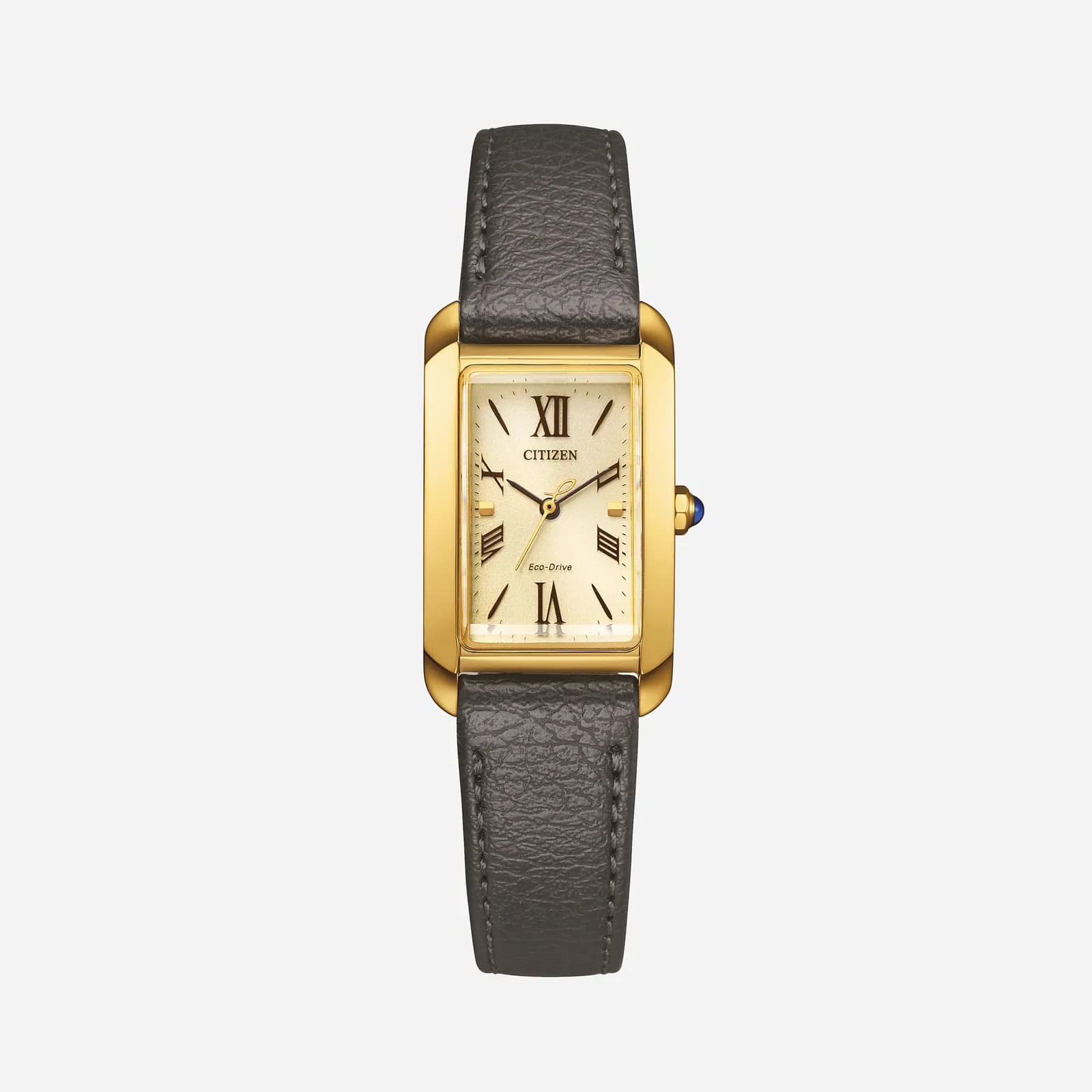 Citizen Eco-Drive L, läderband guld/svart - 19 mm