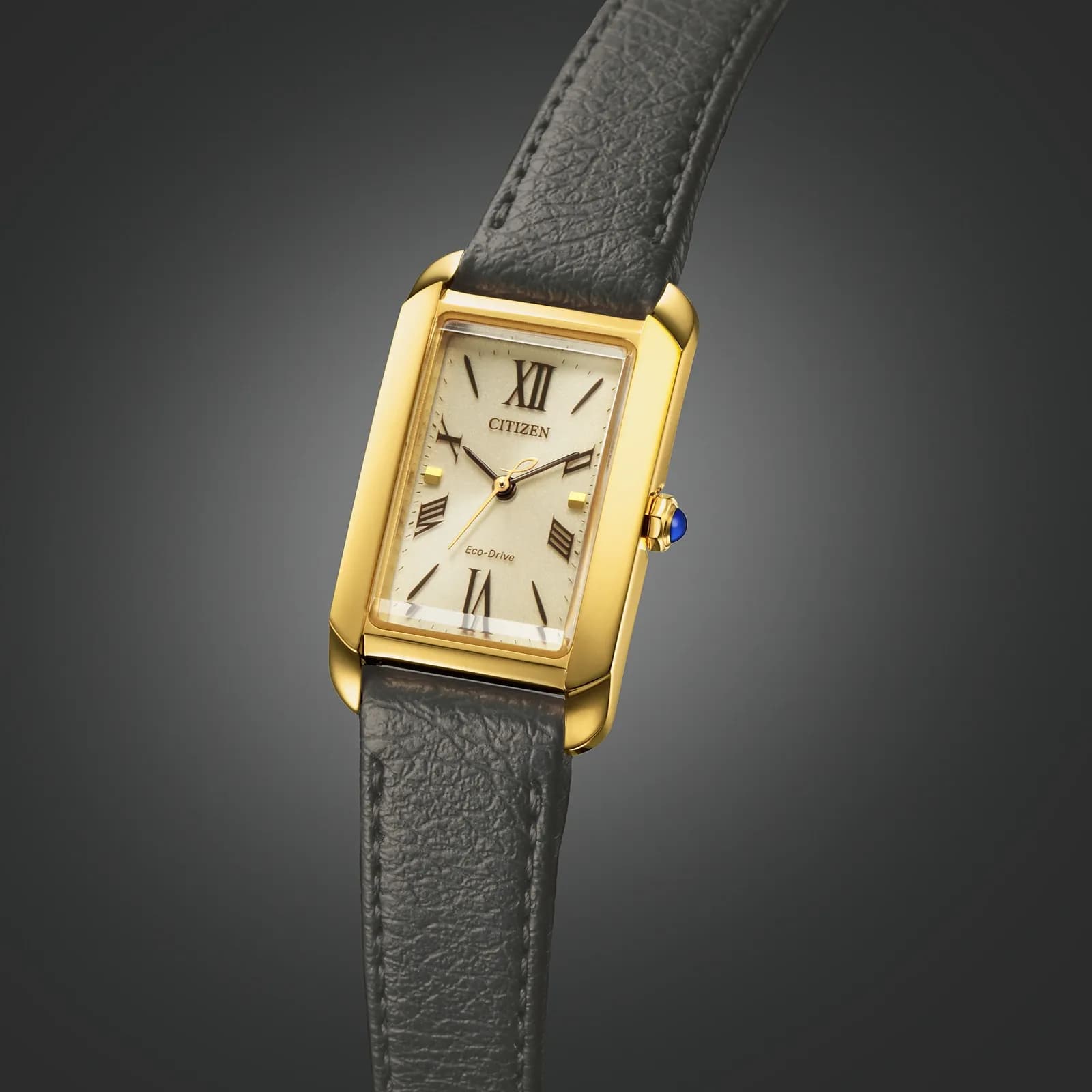 Citizen Eco-Drive L, läderband guld/svart - 19 mm 5
