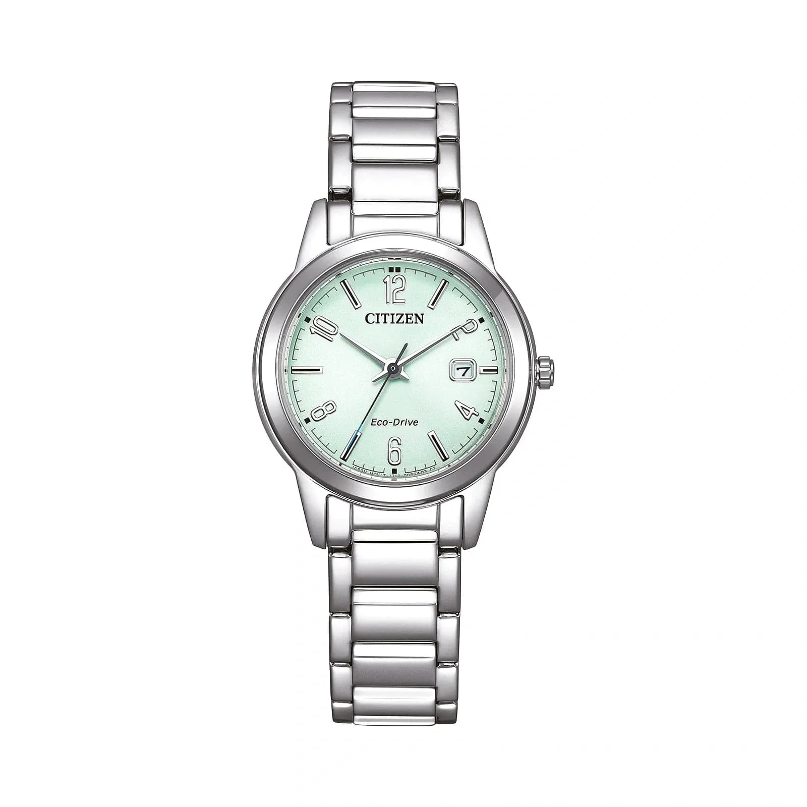 Citizen Elegance Eco Drive dam stål/grön - FE1241-71X