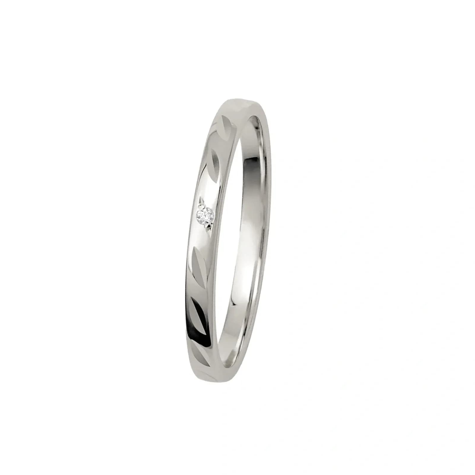 Förlovningsring 9k vitguld diamant - 2 mm / 1,1 mm