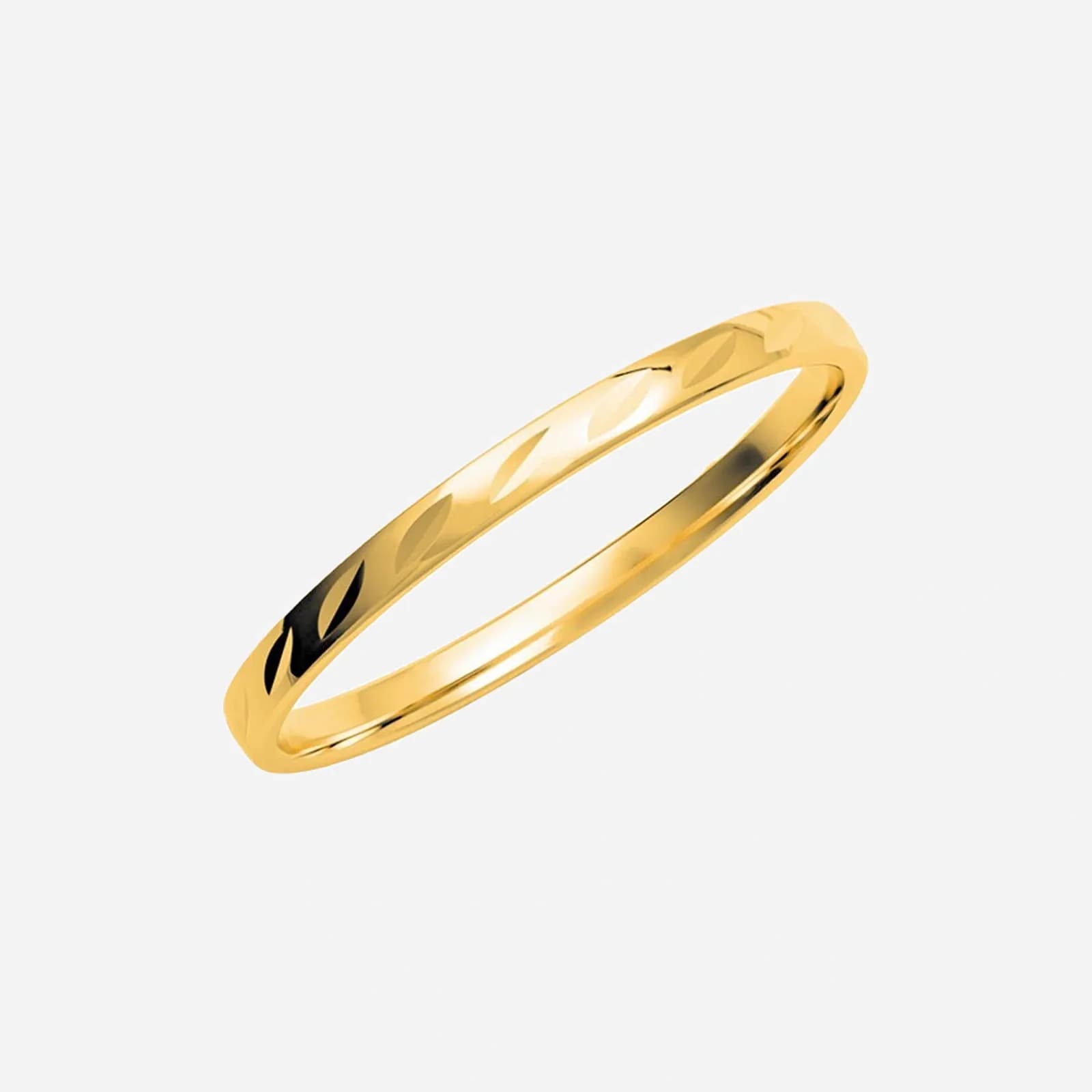 Förlovningsring 18k guld, mönstrad 2/1,1 mm