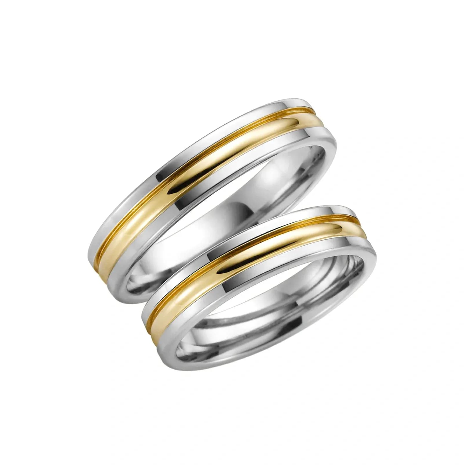 Förlovningsring 9k guld, rak bicolor 4,5/1,6 mm