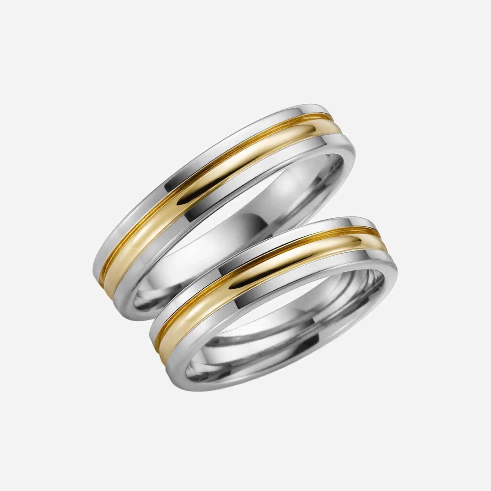 Förlovningsring 9k guld, rak bicolor 4,5/1,6 mm