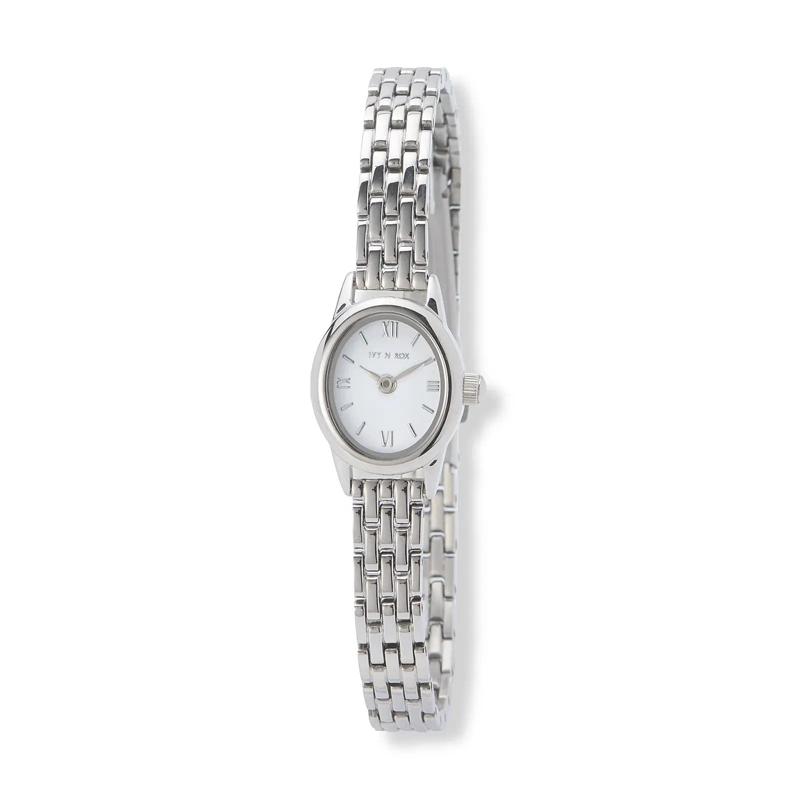 Ivy n Rox damklocka vit/silver, metallband - I25014-132