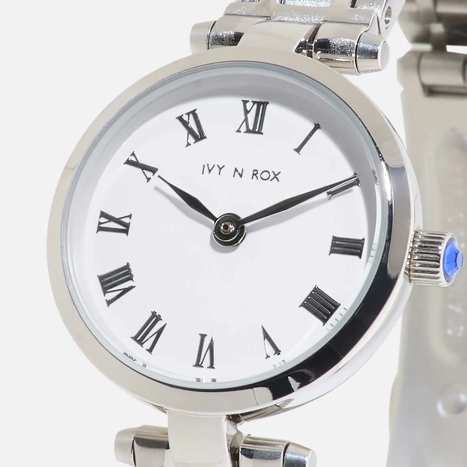 Ivy n Rox Timeless damklocka - rund, silver/vit, 24 mm 3