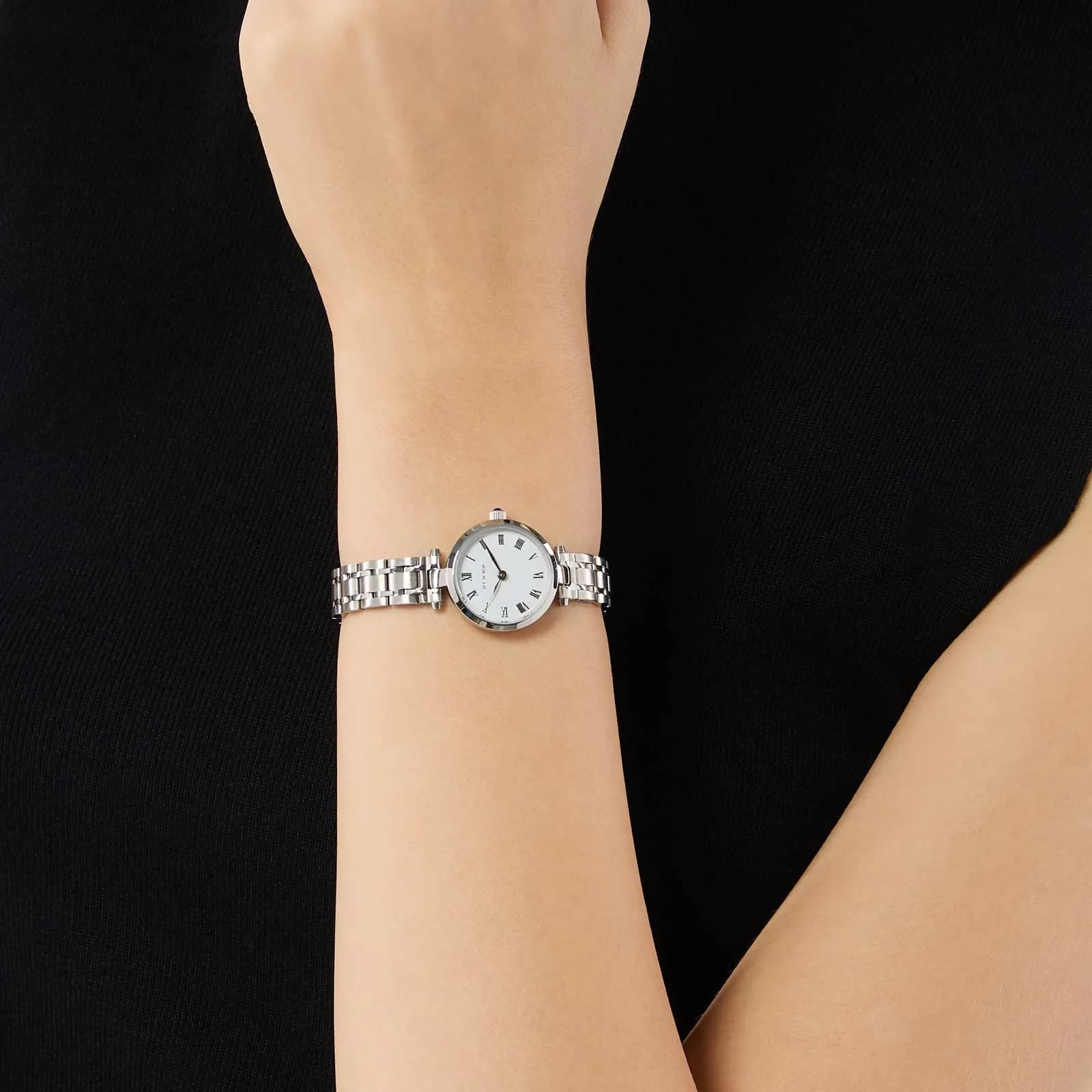 Ivy n Rox Timeless damklocka - rund, silver/vit, 24 mm 4