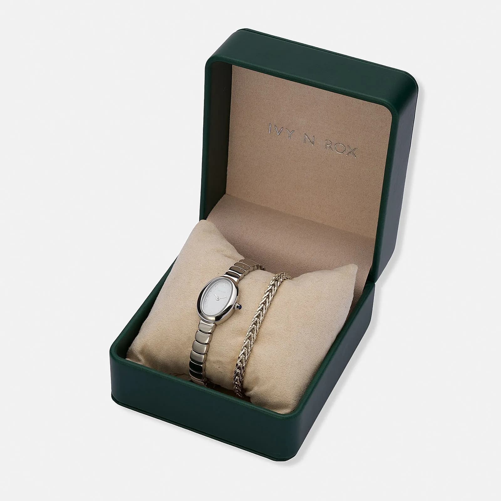 Ivy N Rox Viva  klockset, oval silver/vit - 22mm 1