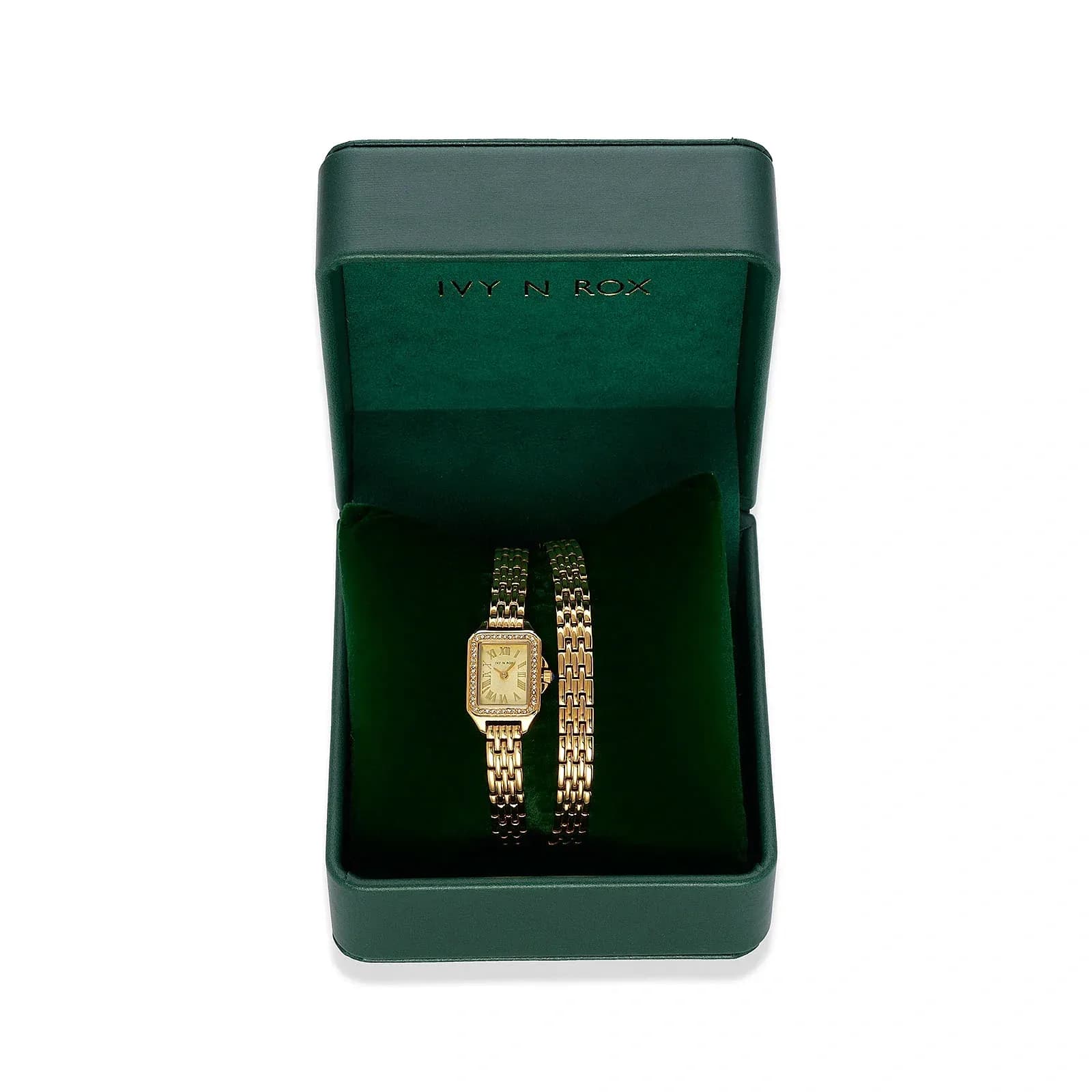 Ivy n Rox Embrace damklocka, guld/vit - 17x28 mm