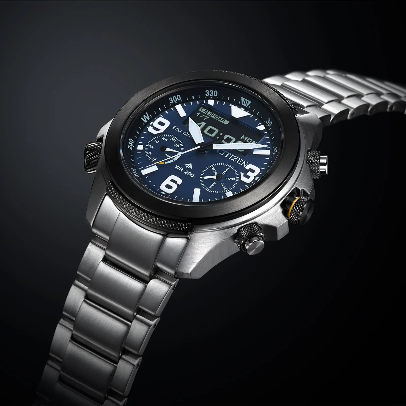 Citizen Promaster Land Eco- Drive, stål/blå - JV1006-51L 2