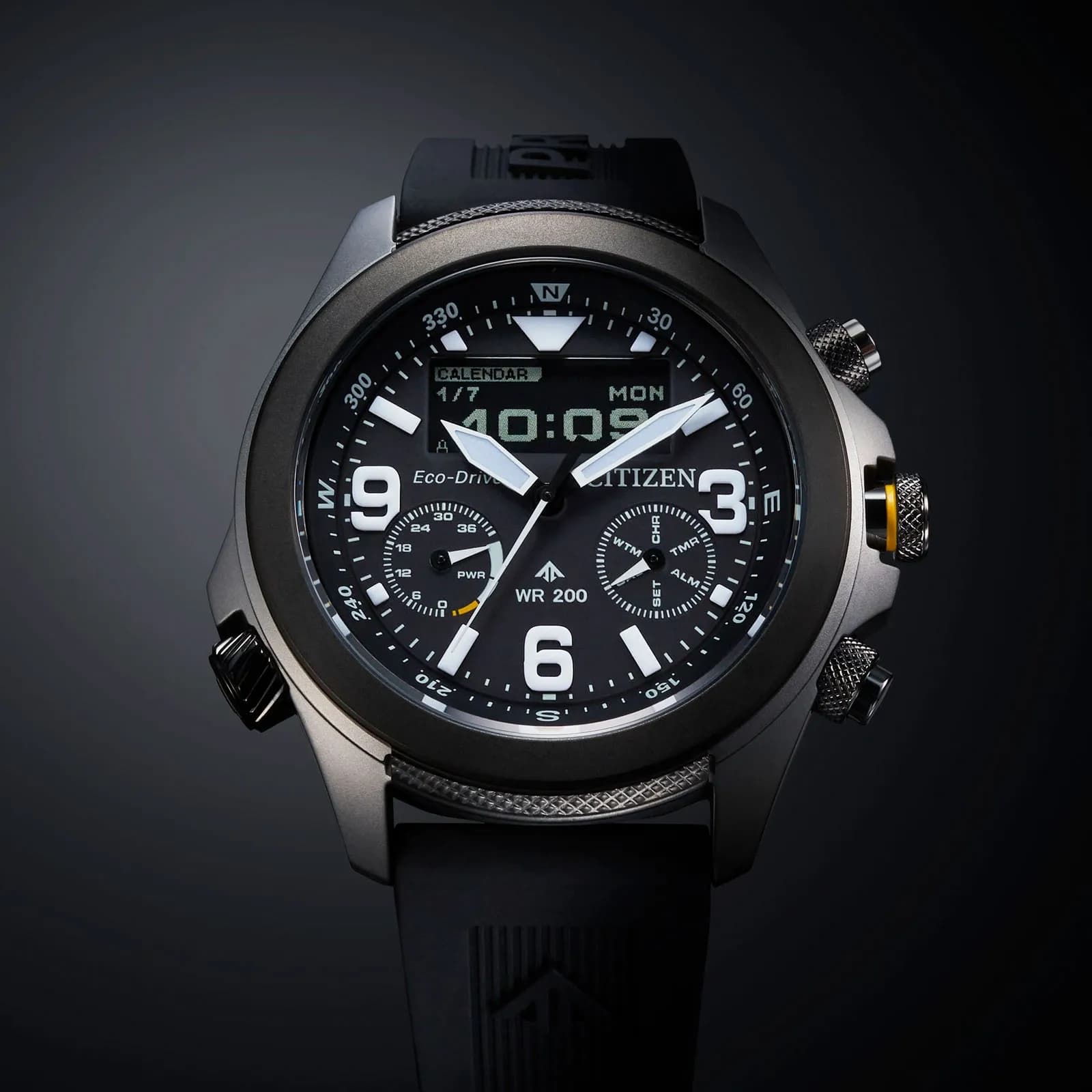 Citizen Promaster Land Eco- Drive, stål/svart - JV1007-07E 3
