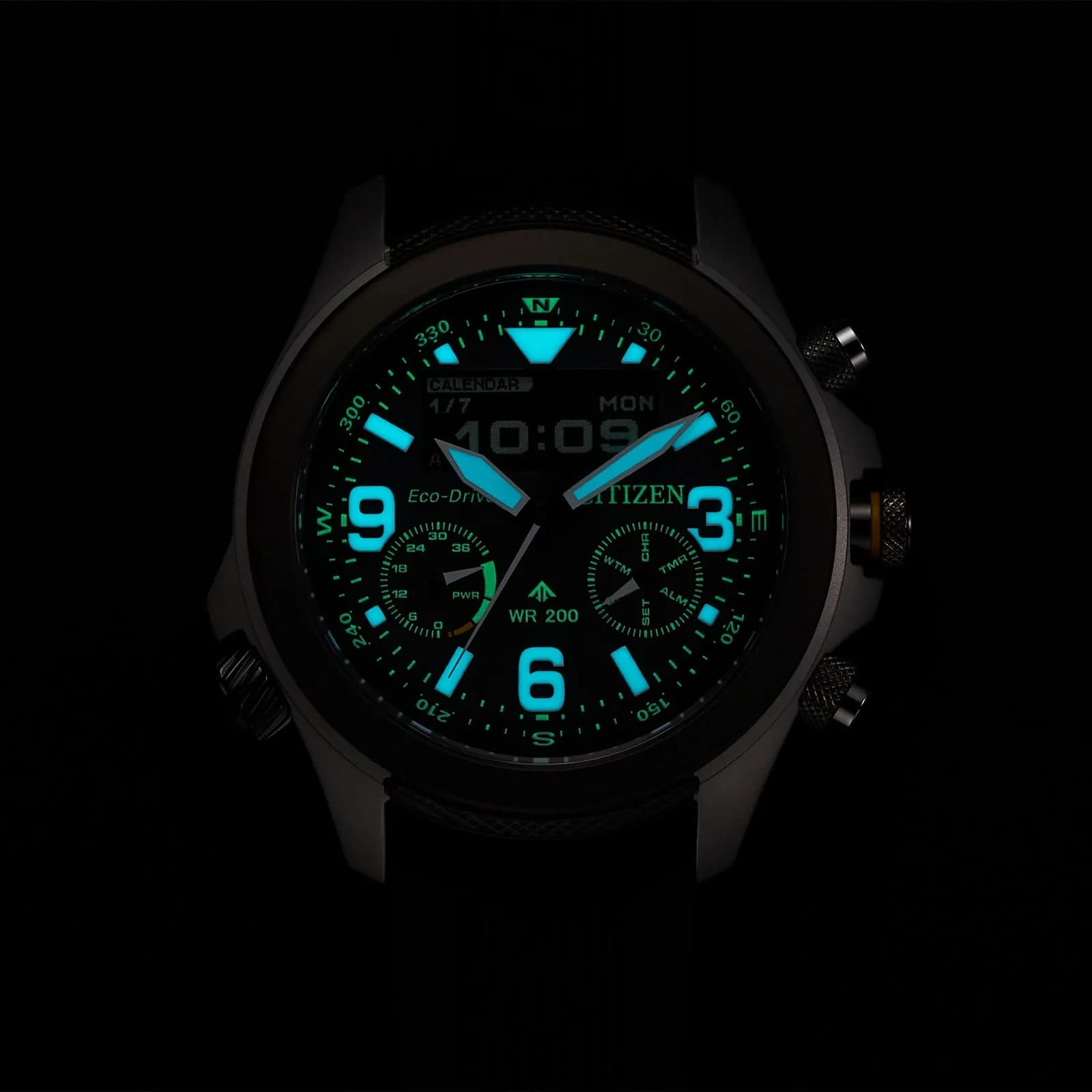 Citizen Promaster Land Eco- Drive, stål/svart - JV1007-07E 4
