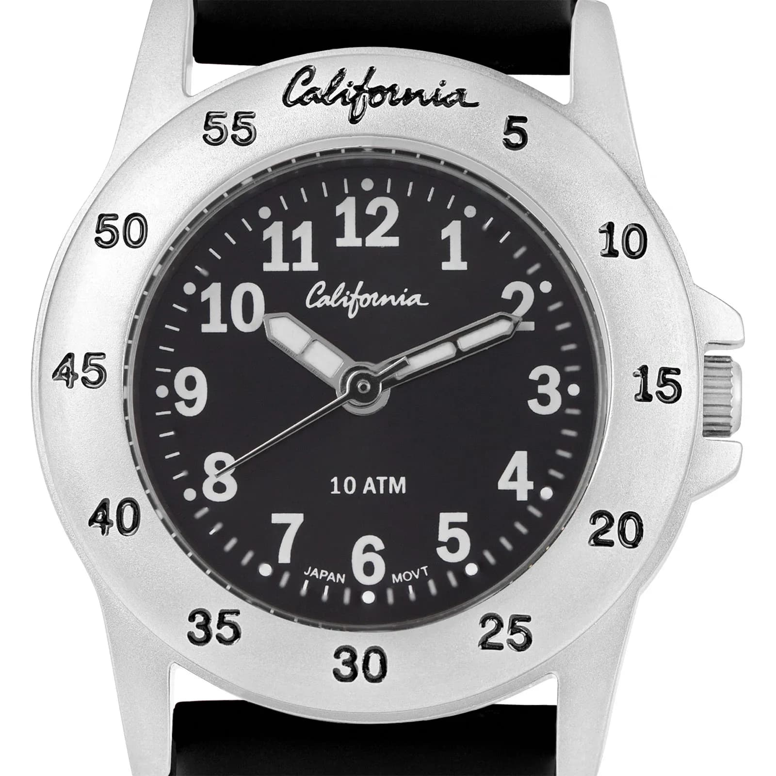 California barnklocka - gummiband, svart, 30 mm 2