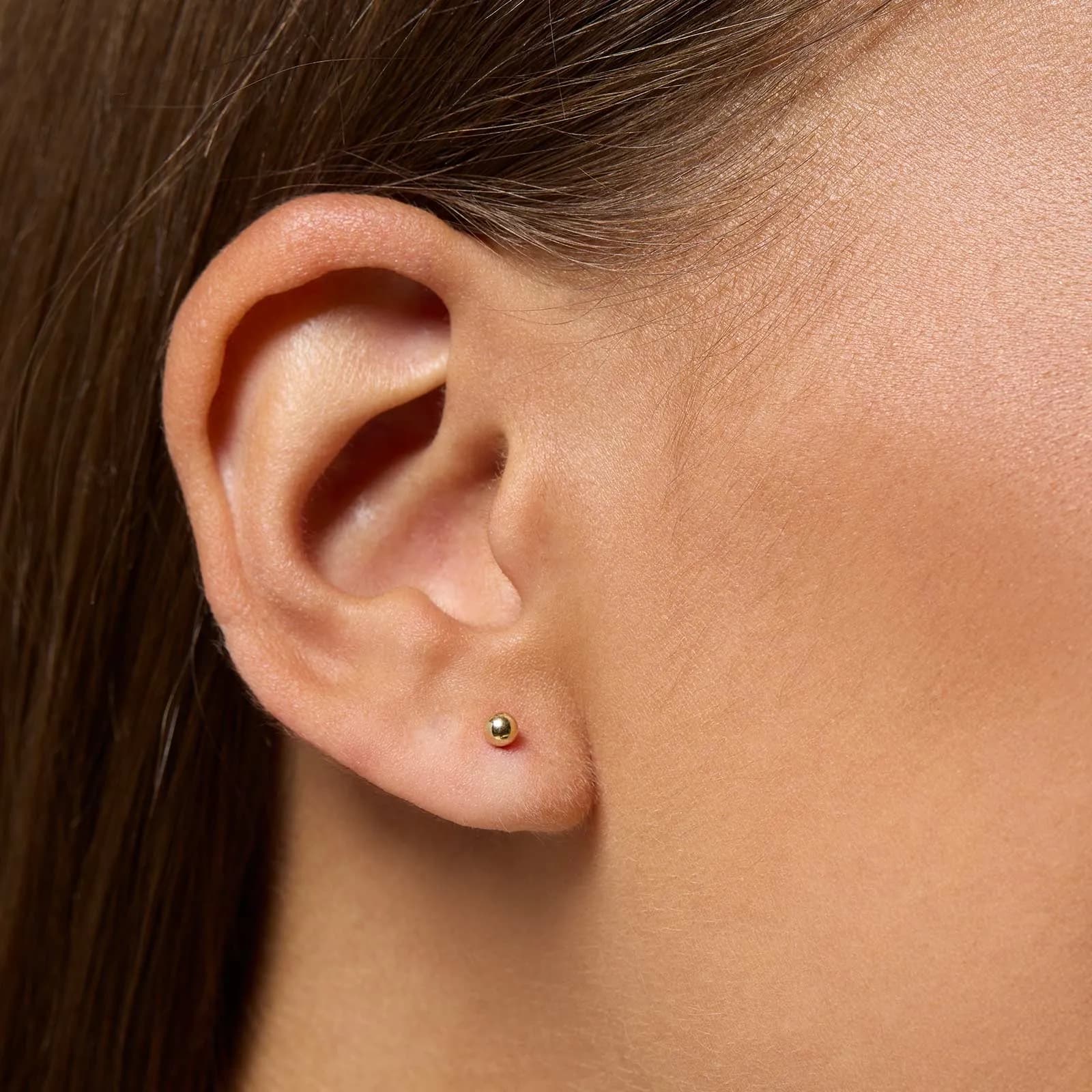 Örhängen 18k guld - kulor, 3mm 3