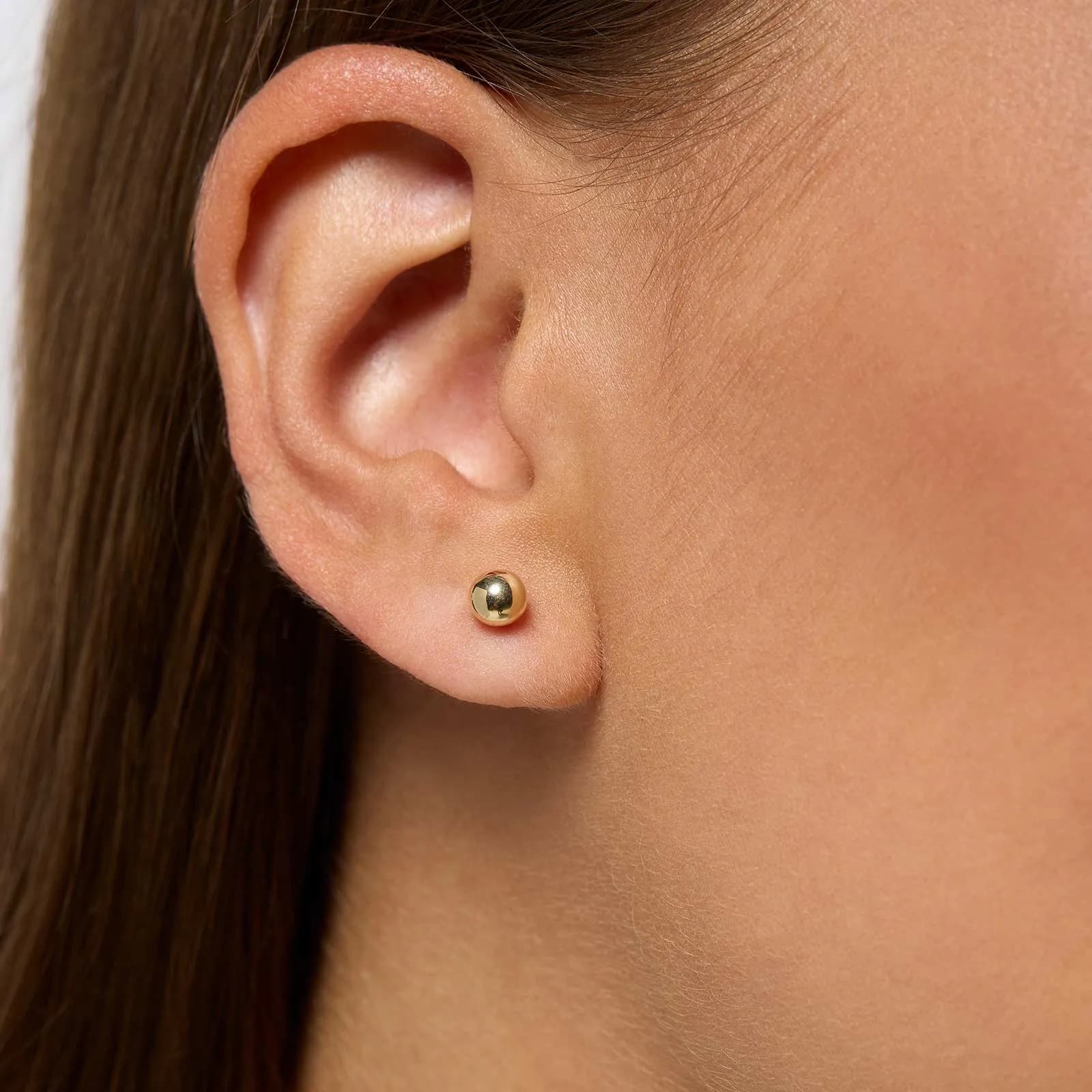 Örhängen 18k guld - kulor, 5mm 3