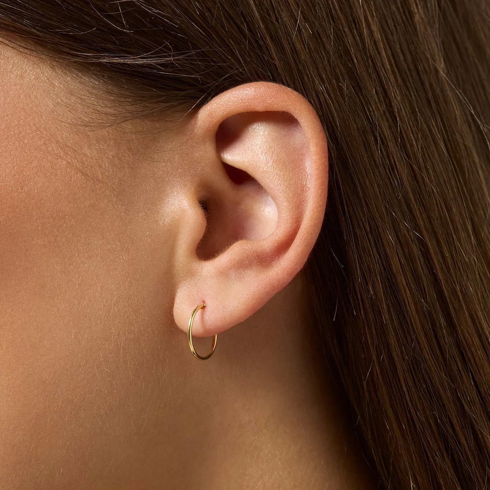 Örhängen 18k guld - hoops, 12x1mm 2