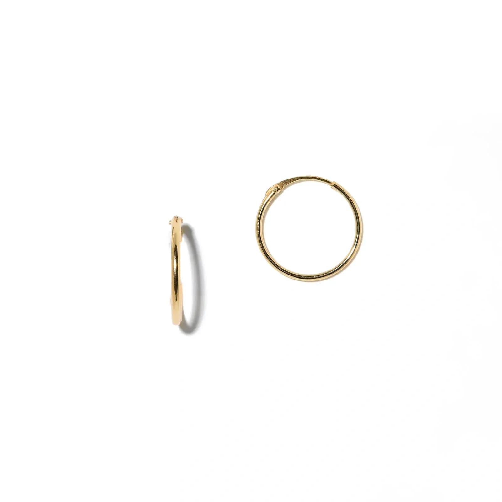 Örhängen 18k guld - hoops, 14x1mm