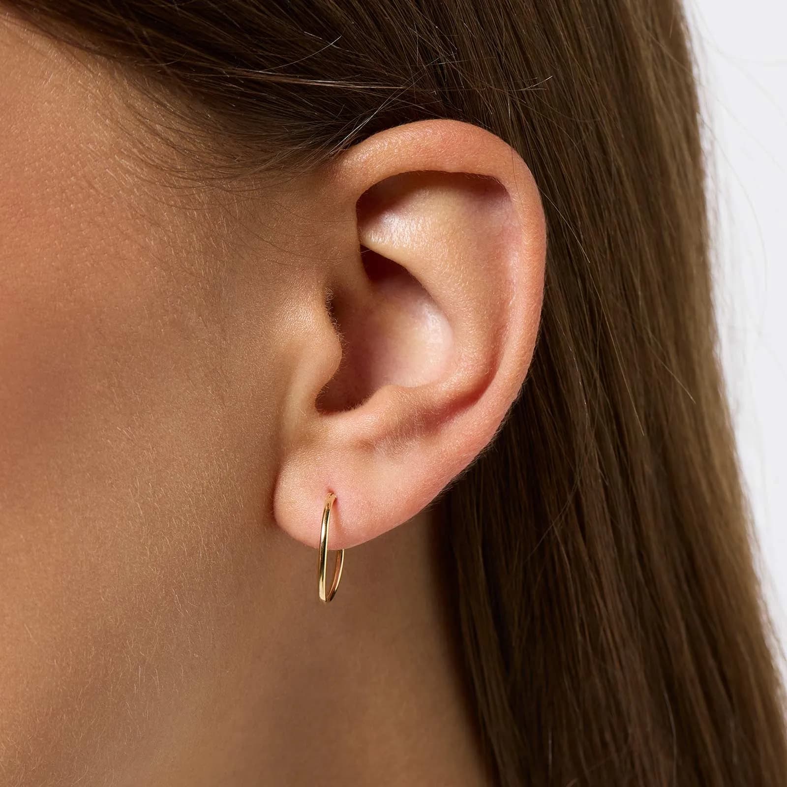 Örhängen 18k guld - hoops, 14x1mm 2