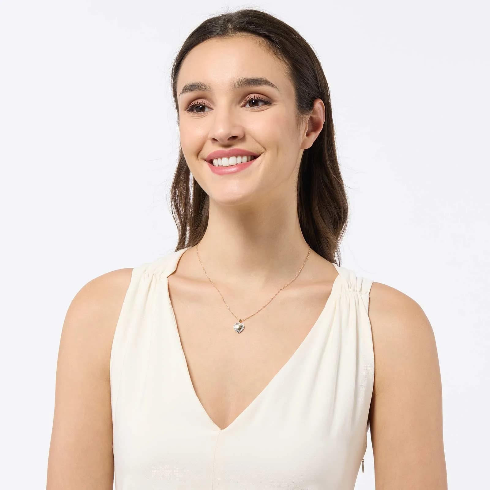 Halsband 18k guld - Singapore med hjärta, 42cm 3