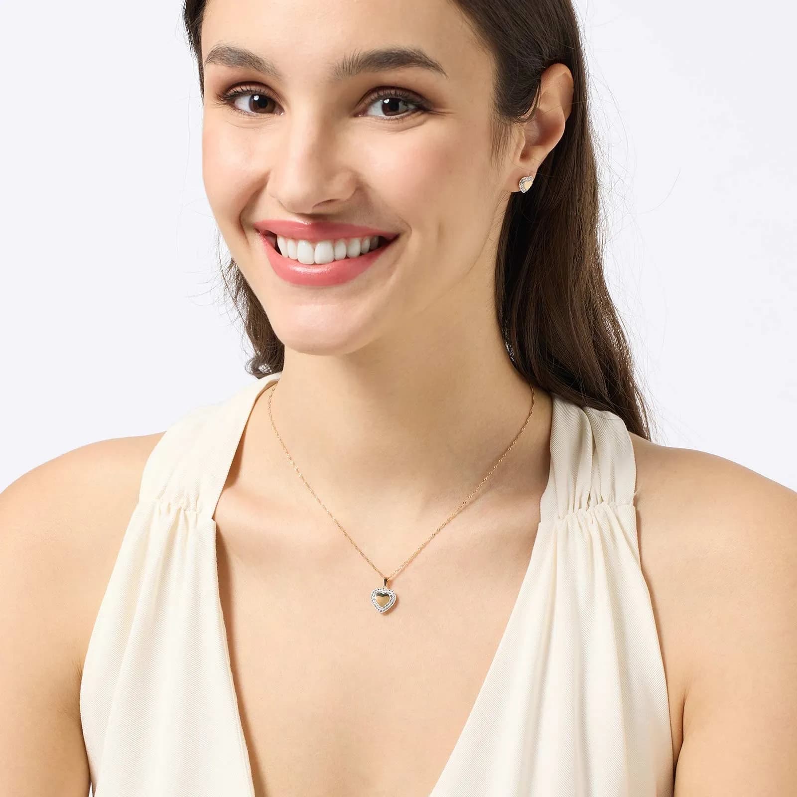 Halsband 18k guld - Singapore med hjärta, 42cm 4