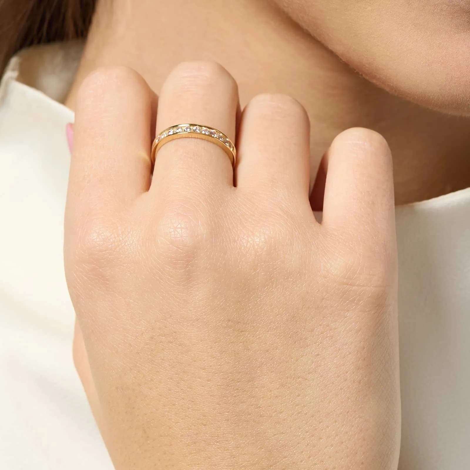 Ring 18k guld - kanalinfattad alliansring 3