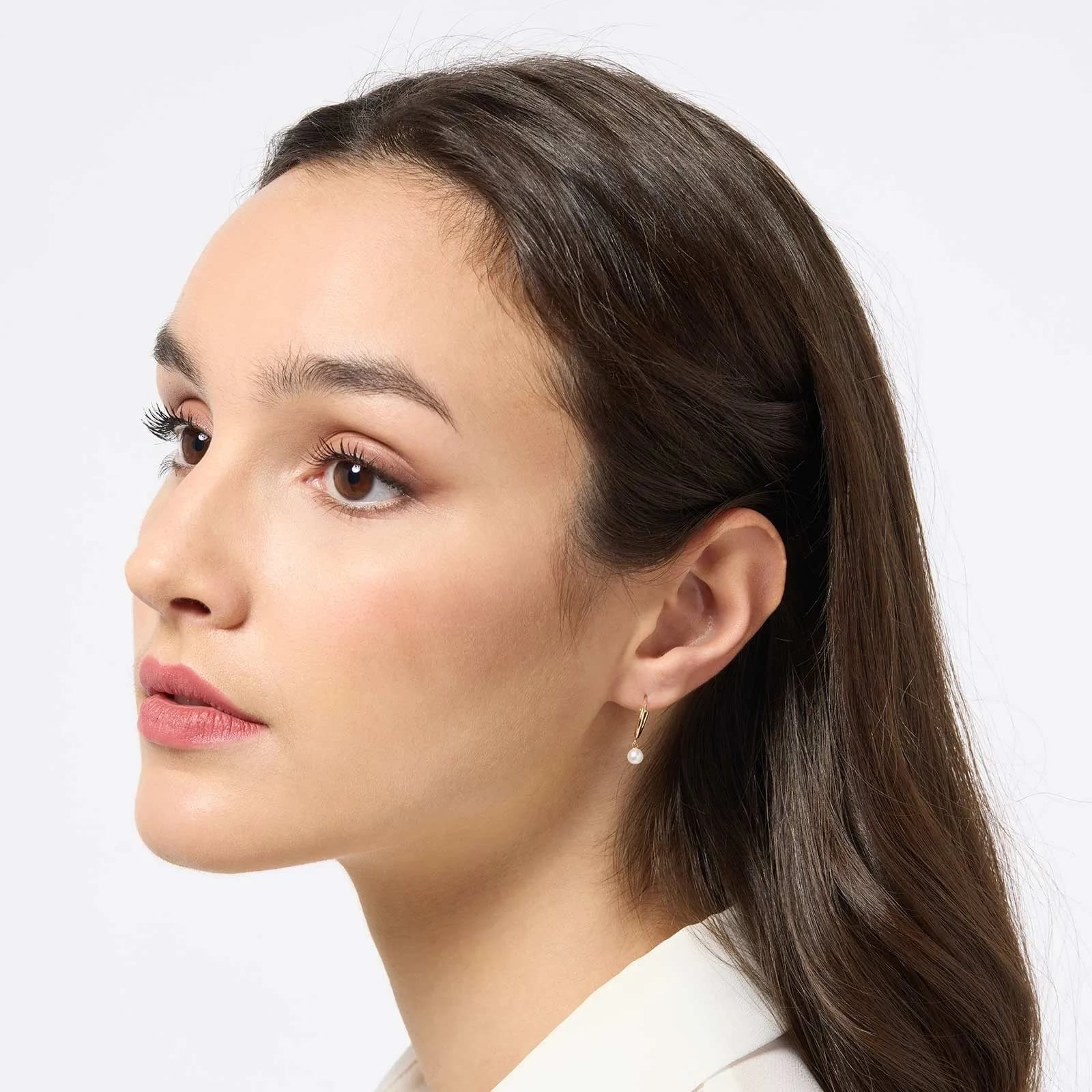Örhängen 18k guld - Hoops med pärla, 12mm 3