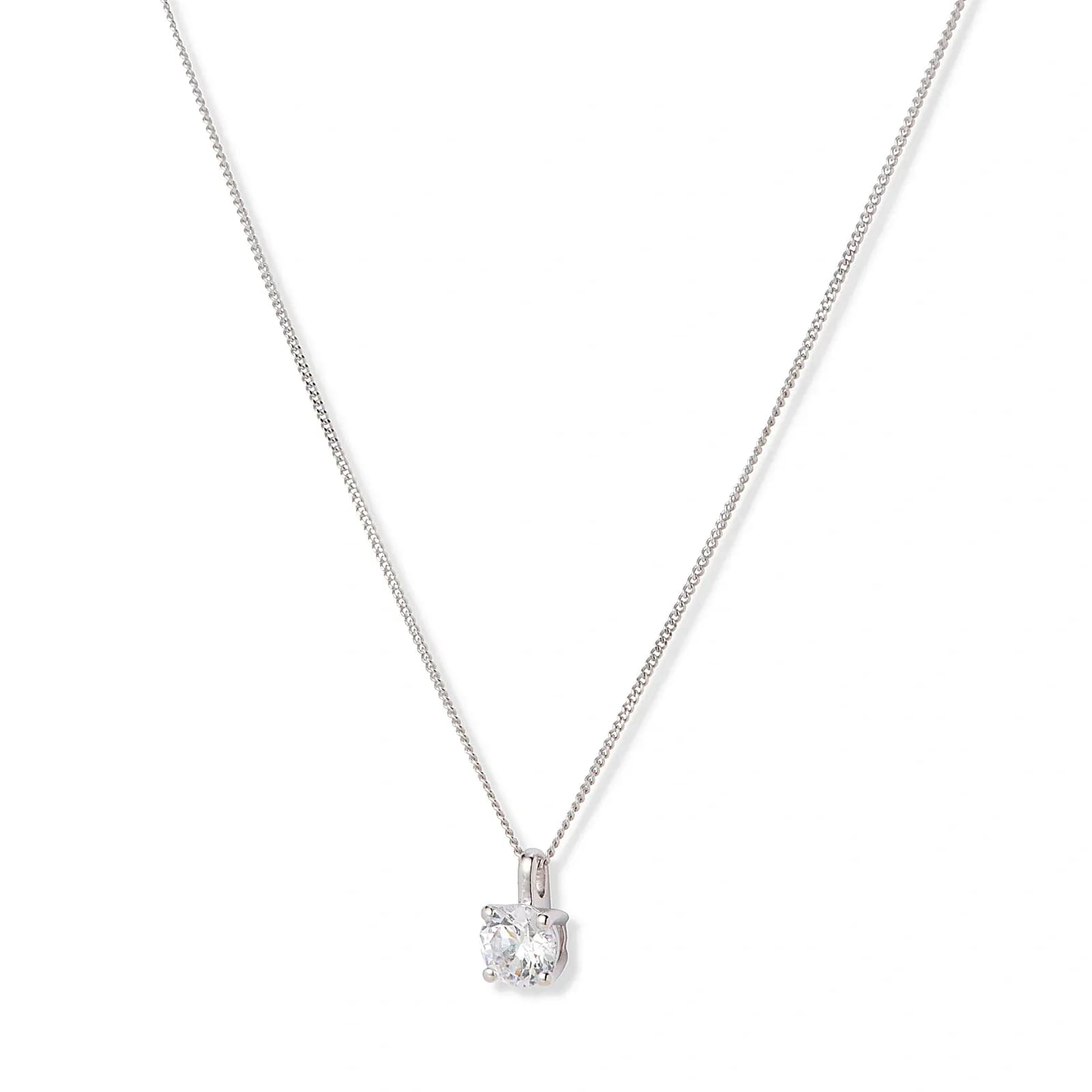 Halsband 18k vitguld med 0,7 ct labbodlad diamant - 42+3cm