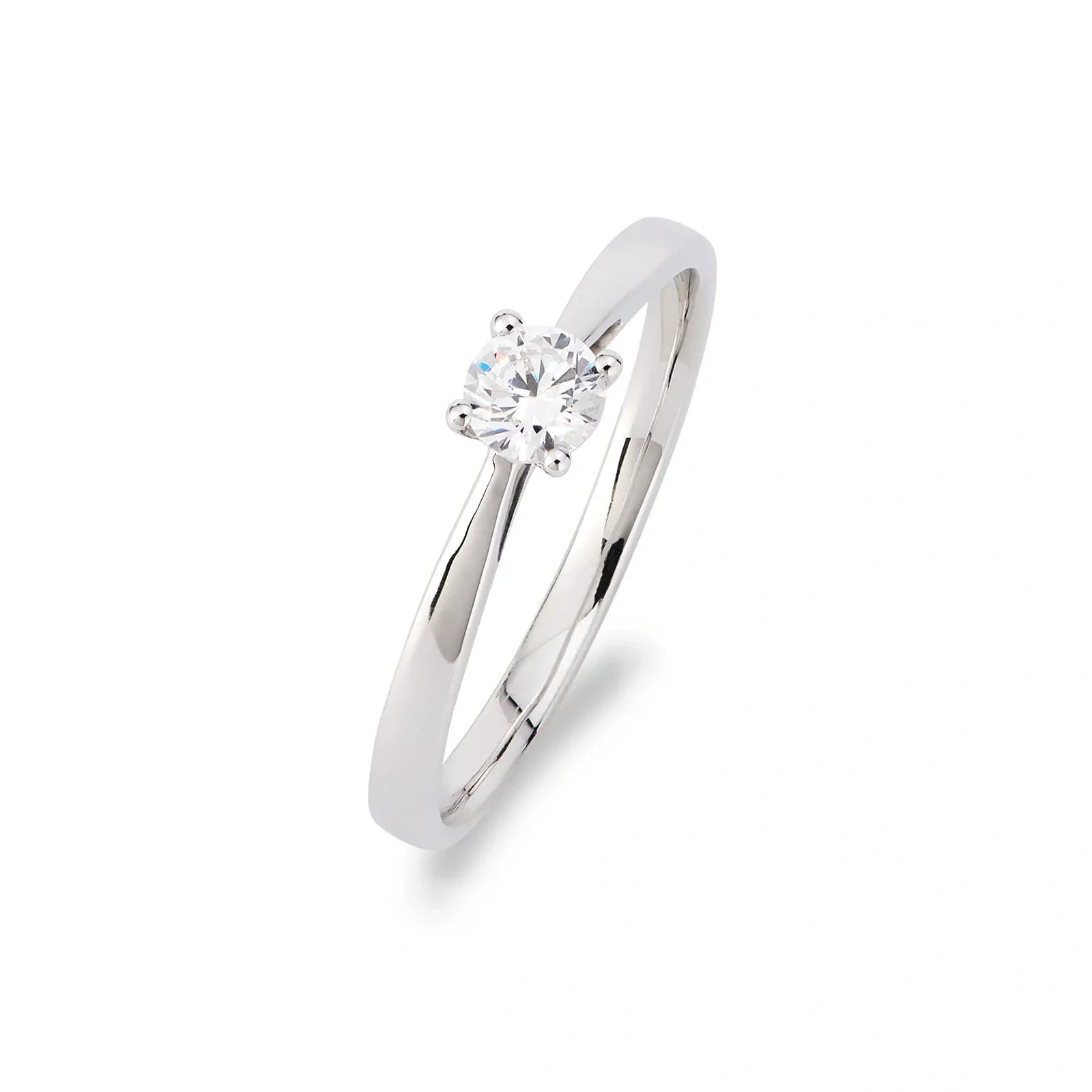 Solitärring 18k vitguld med 0,3 ct labbodlad diamant