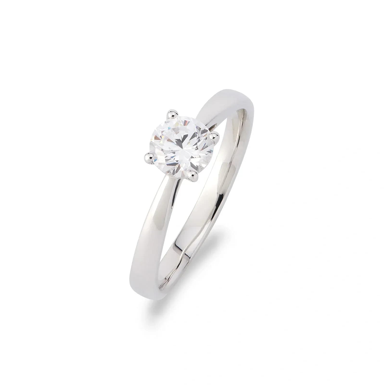 Solitärring 18k vitguld med 0,7 ct labbodlad diamant